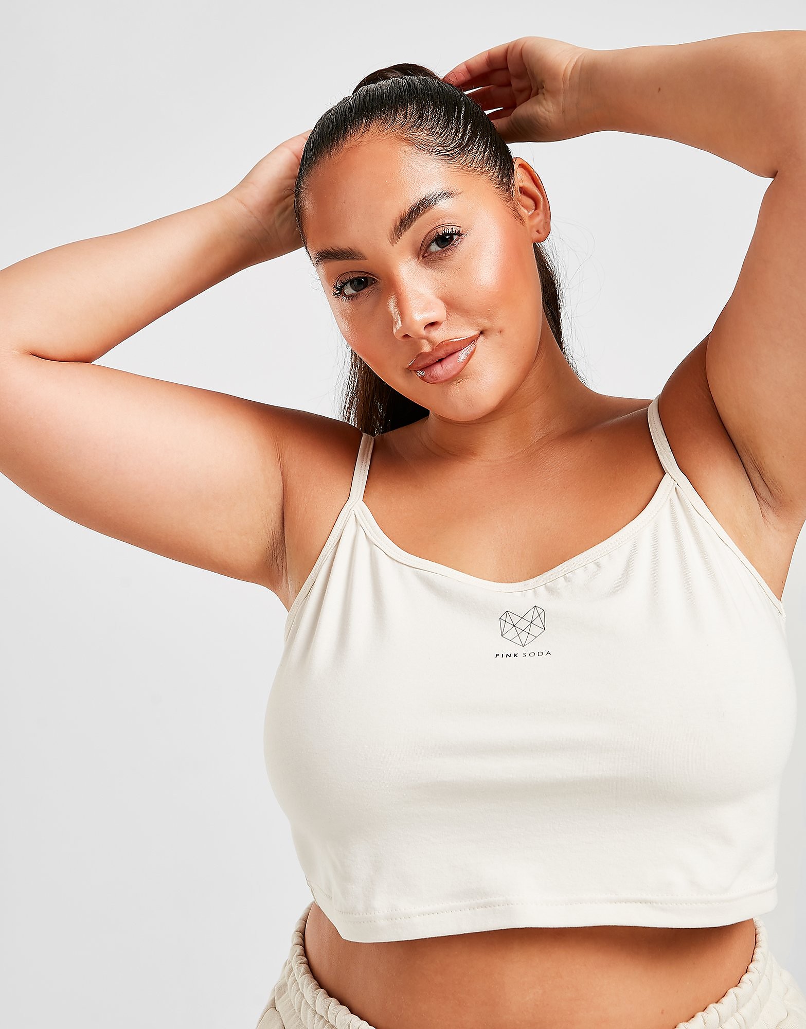 

Pink Soda Sport Essential Strappy Plus Size Tank Top - White - Womens, White