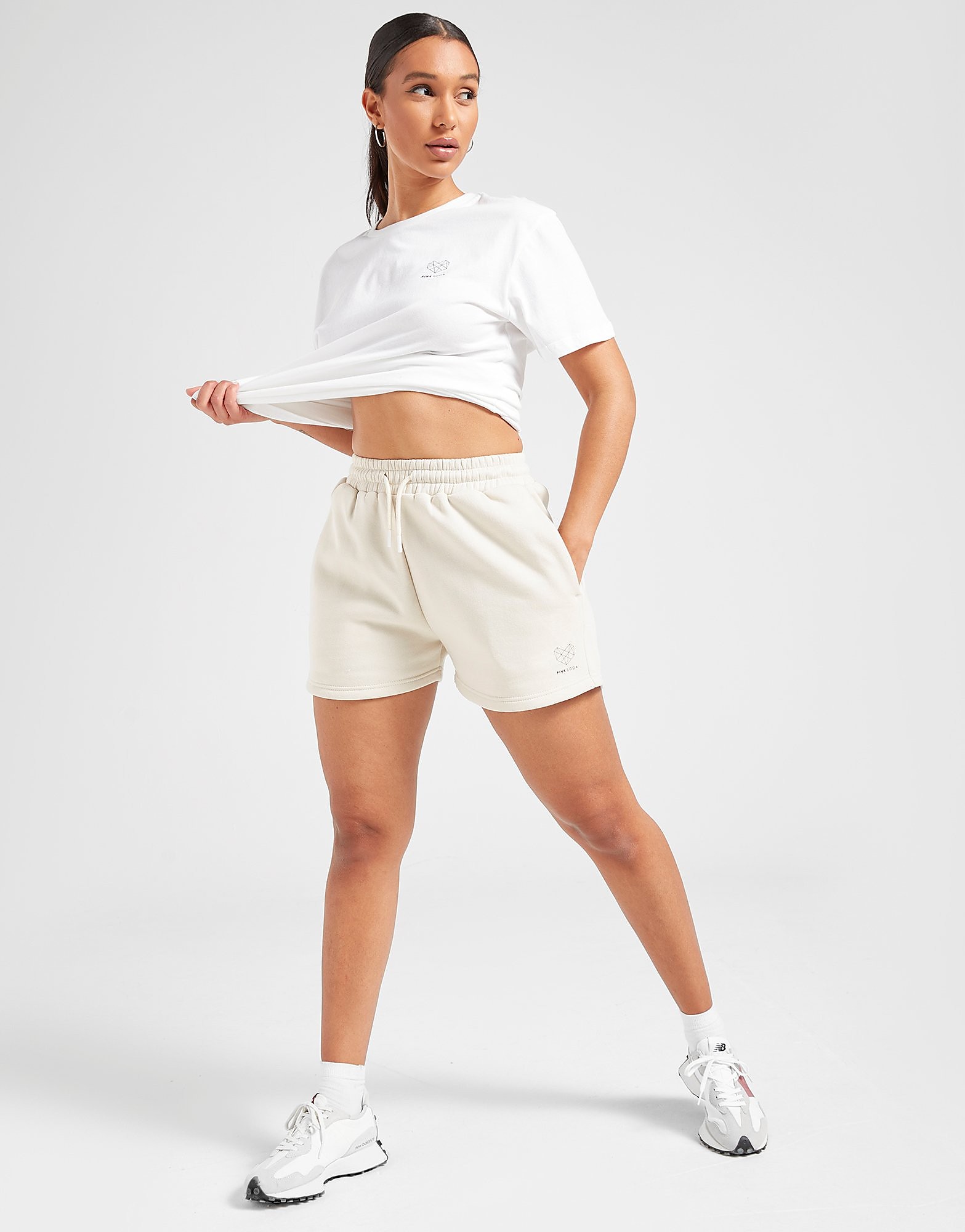 

Pink Soda Sport Essentials Boyfriend Shorts - Only at JD - White - Womens, White