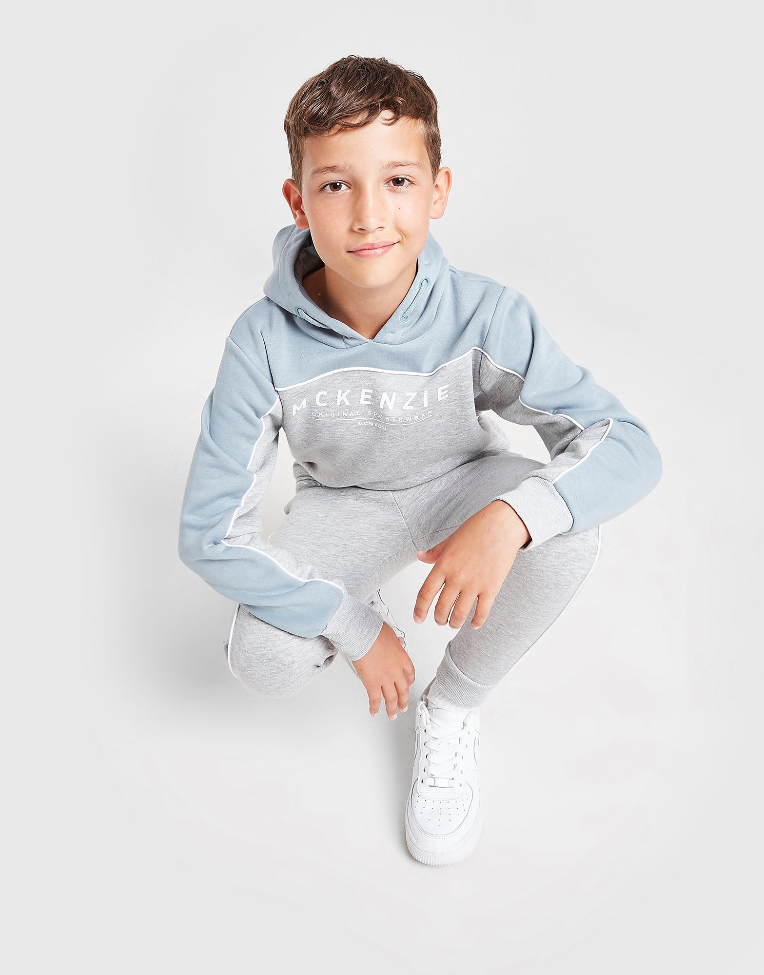 McKenzie Riley Overhead Tracksuit Junior - Grey/Blue - Kids, Grey/Blue