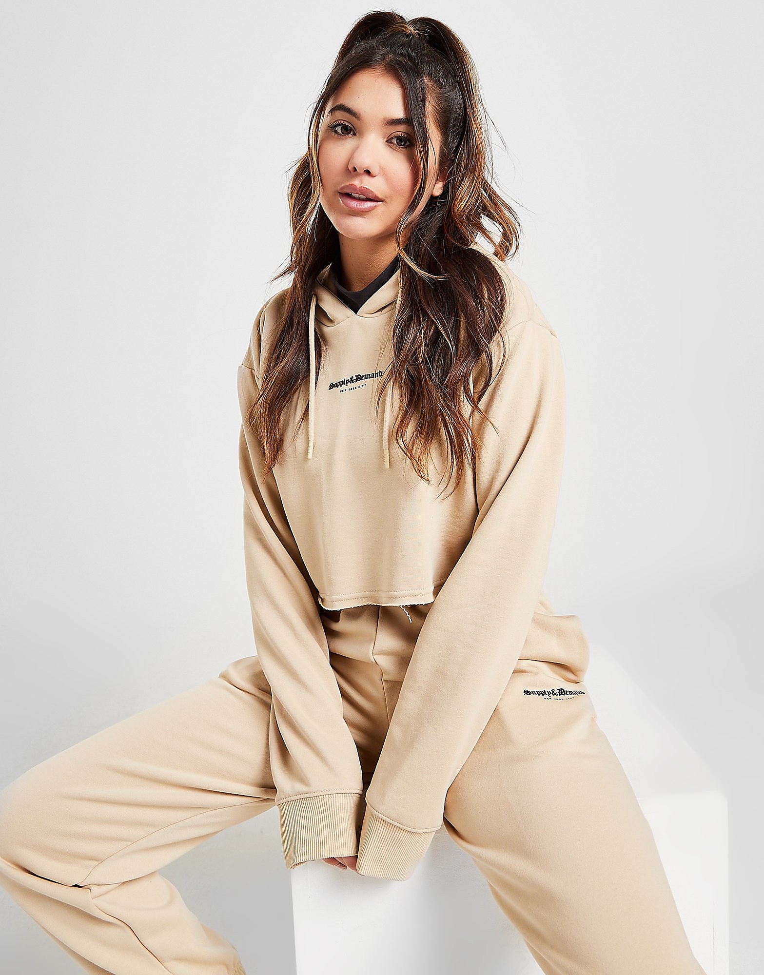 

Supply & Demand Gothic Crop Hoodie - Beige - Womens, Beige