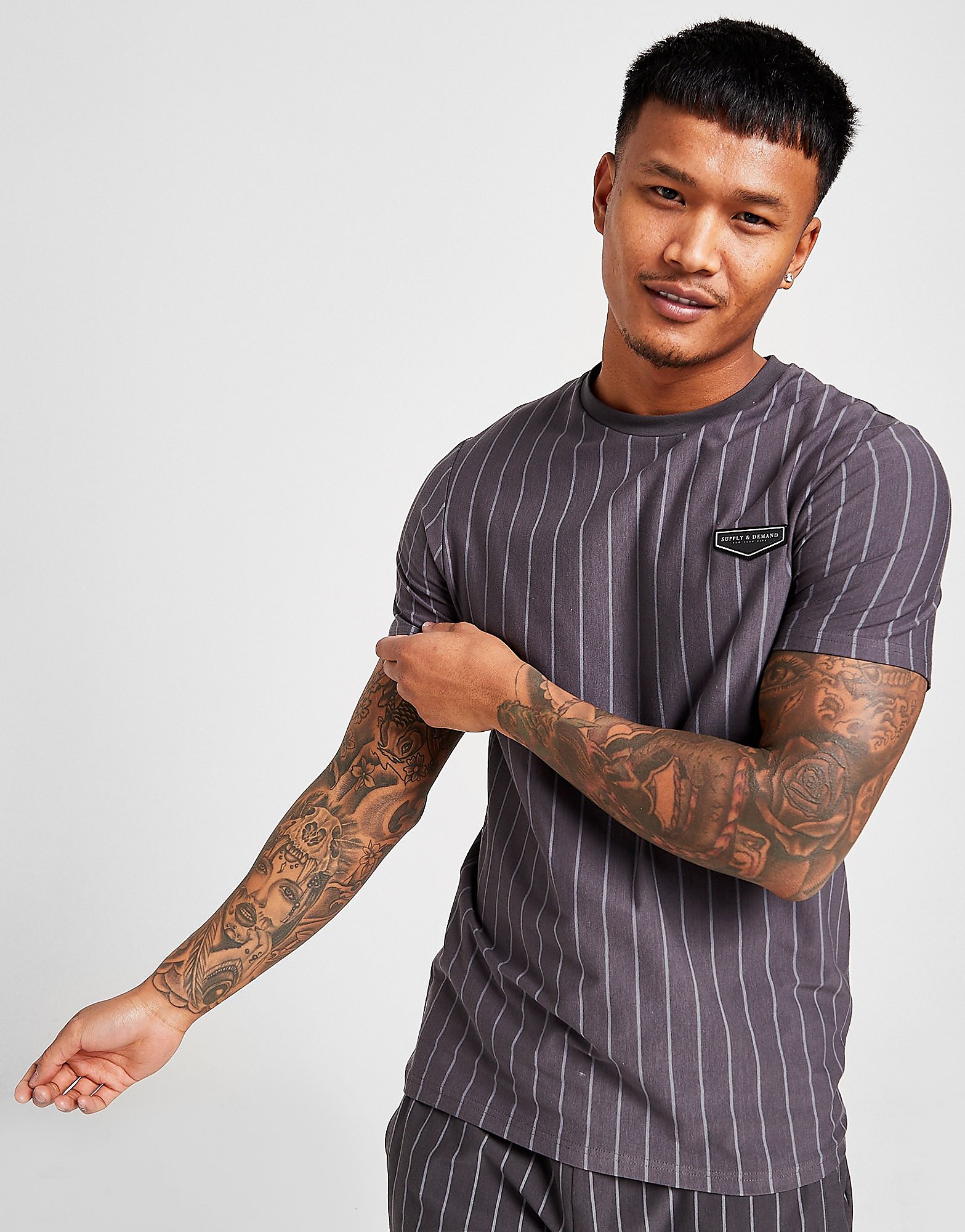 

Supply & Demand Core Pinstripe T-Shirt - Grey - Mens, Grey