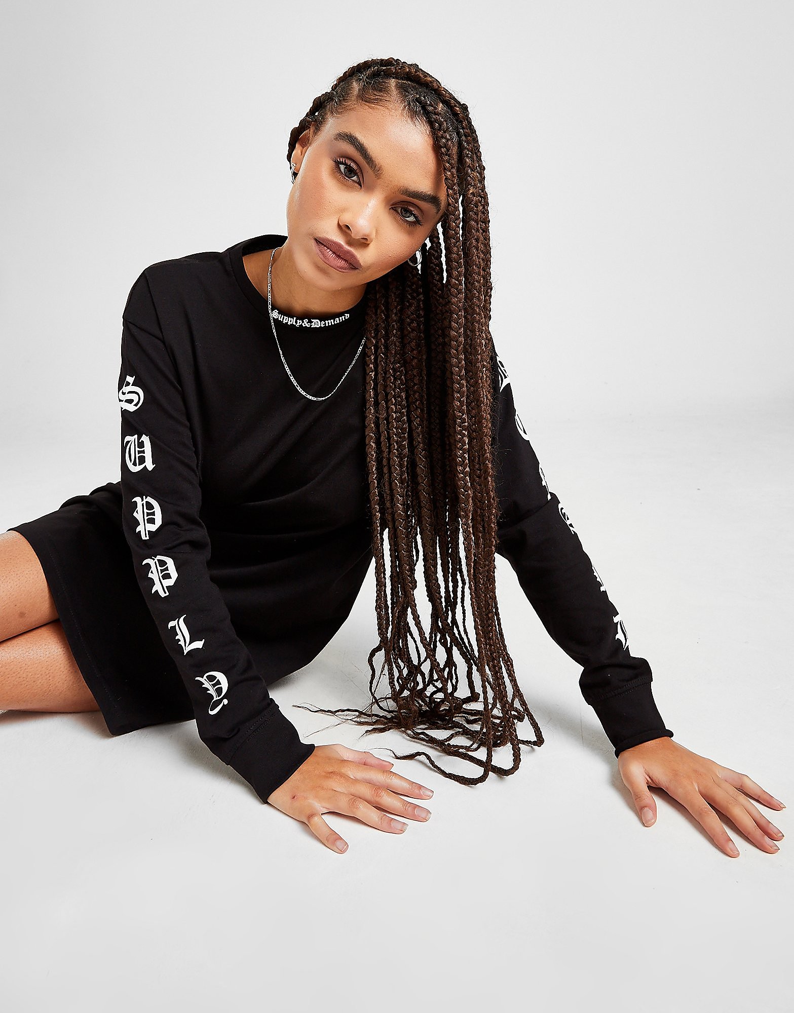 

Supply & Demand Gothic Long Sleeve T-Shirt Dress - Only at JD - Black - Womens, Black