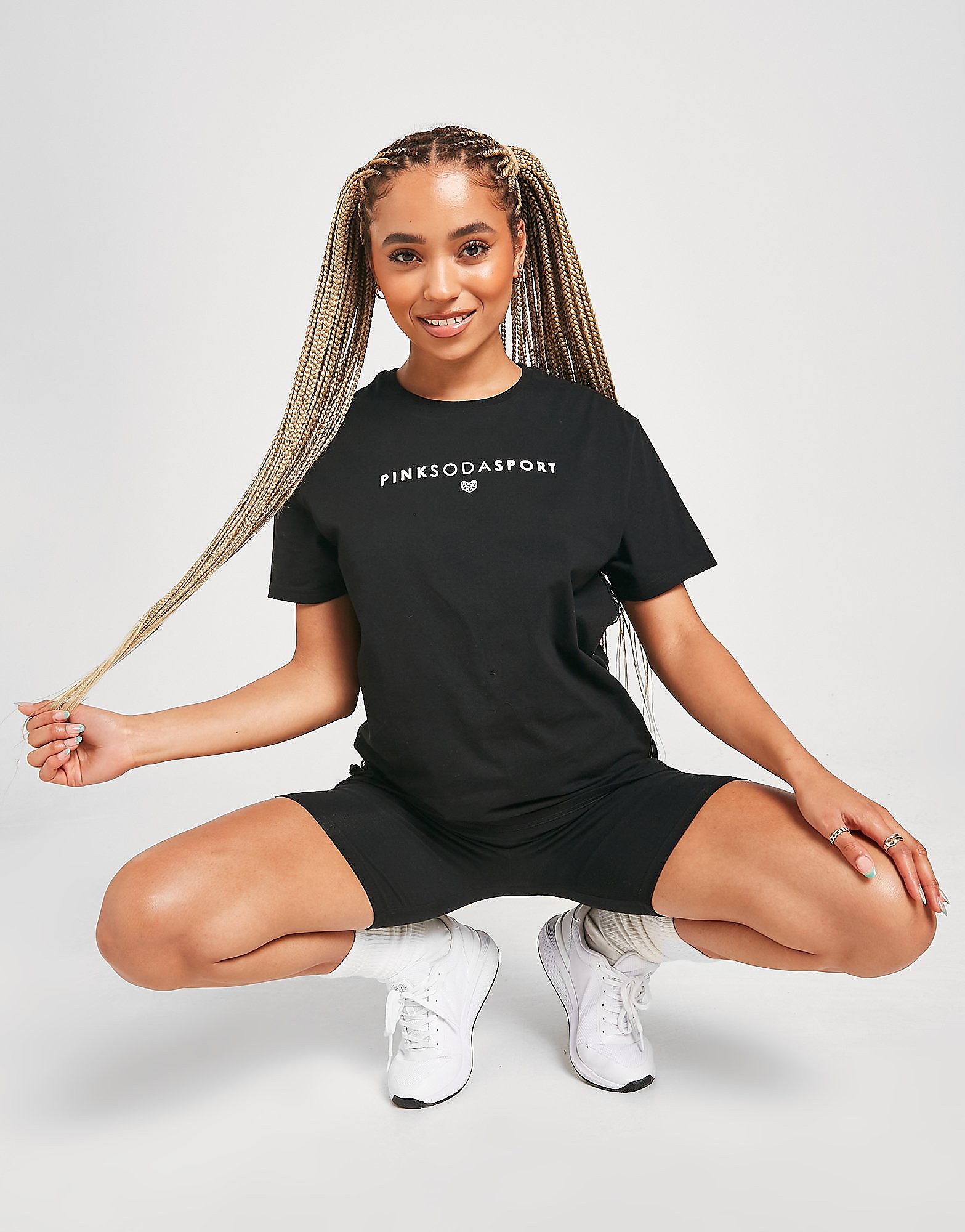 

Pink Soda Sport Core Tape Boyfriend T-Shirt - Black - Womens, Black