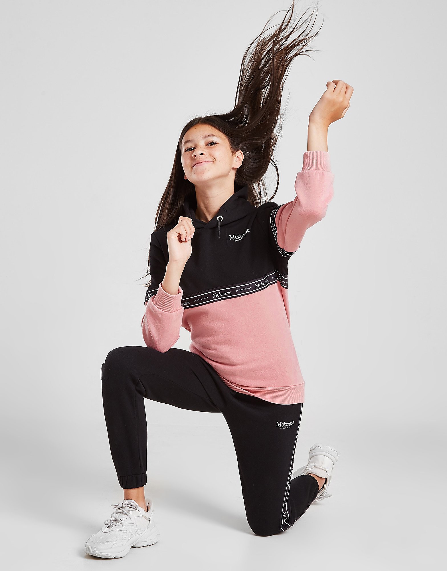 McKenzie Girls' Maya Tape Hoodie Junior - Only at JD - Black/Pink - Kids, Black/Pink