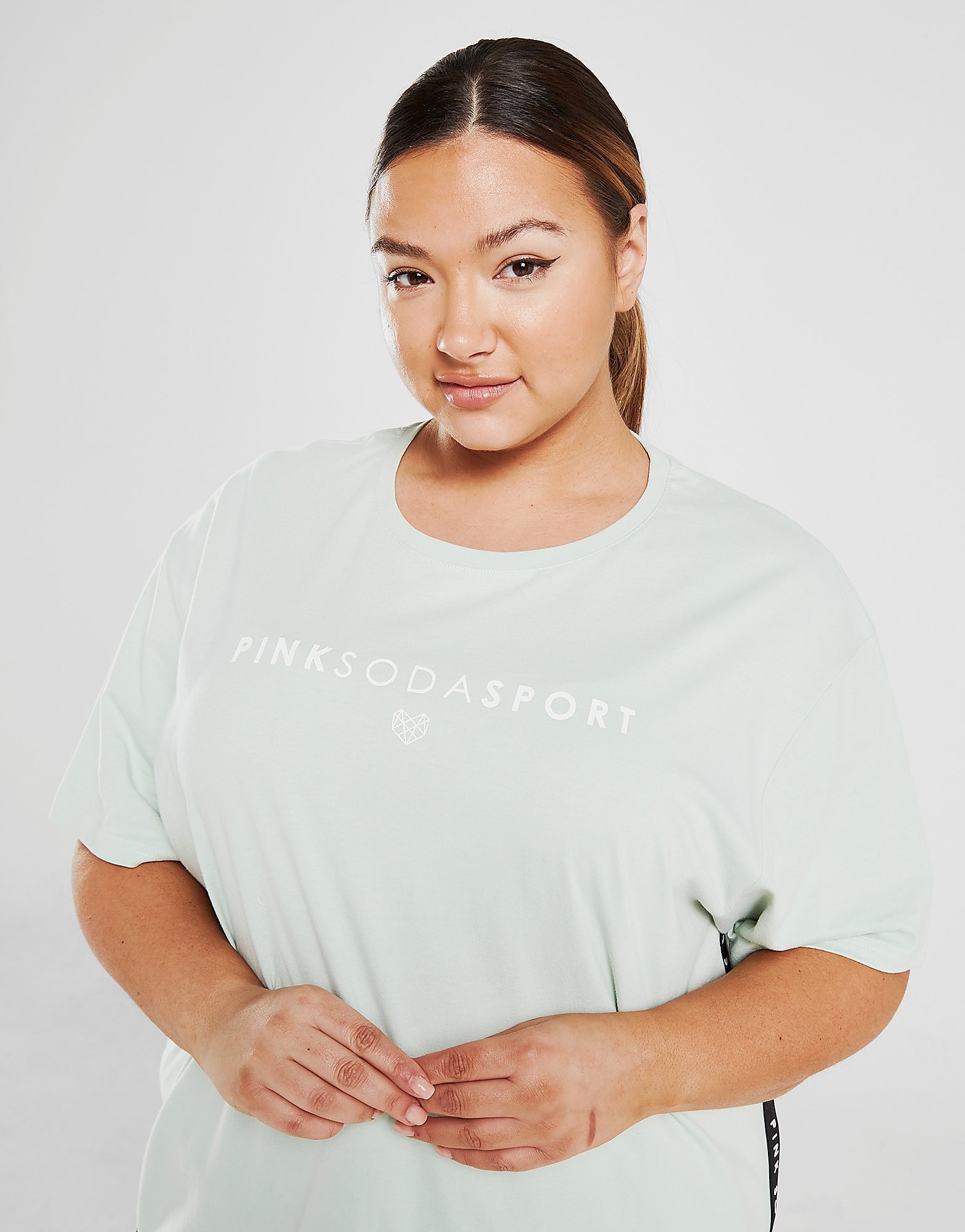 

Pink Soda Sport Core Tape Plus Size Boyfriend T-Shirt - Green - Womens, Green