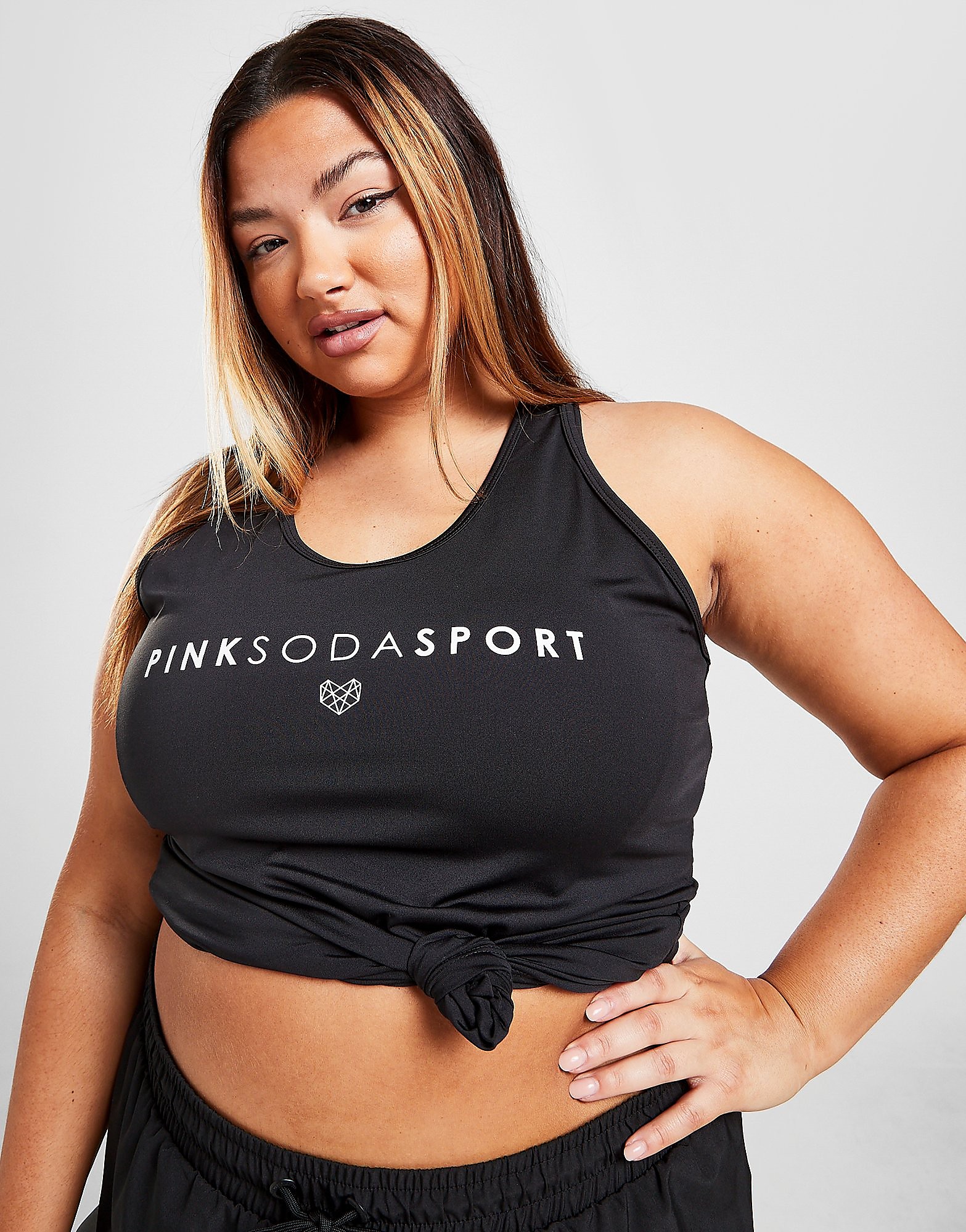

Pink Soda Sport Raton Plus Size Tank Top - Black - Womens, Black