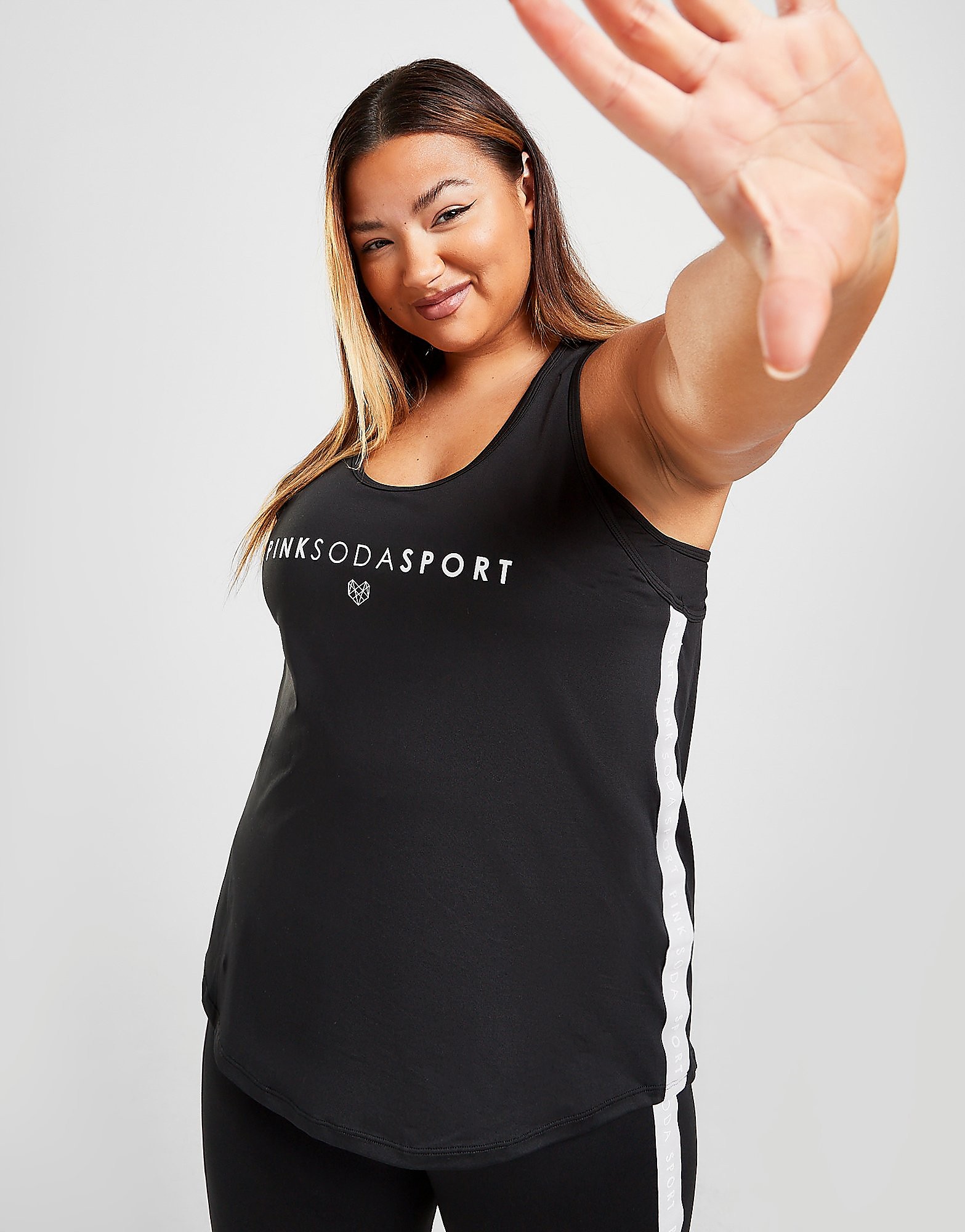 

Pink Soda Sport Tape Plus Size Tank Top - Only at JD - Black - Womens, Black