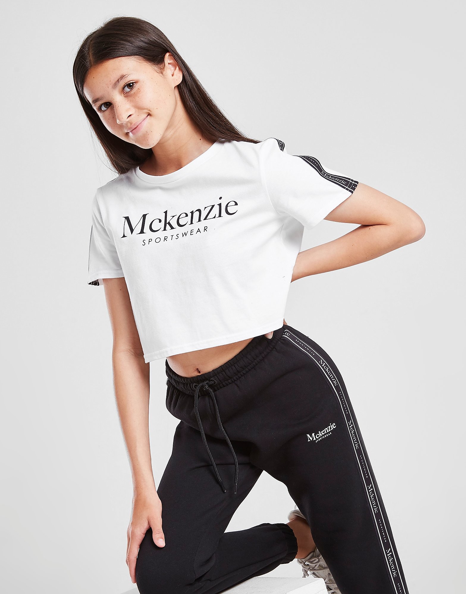 

McKenzie Girls' Isla Tape Cropped T-Shirt Junior - White - Kids, White