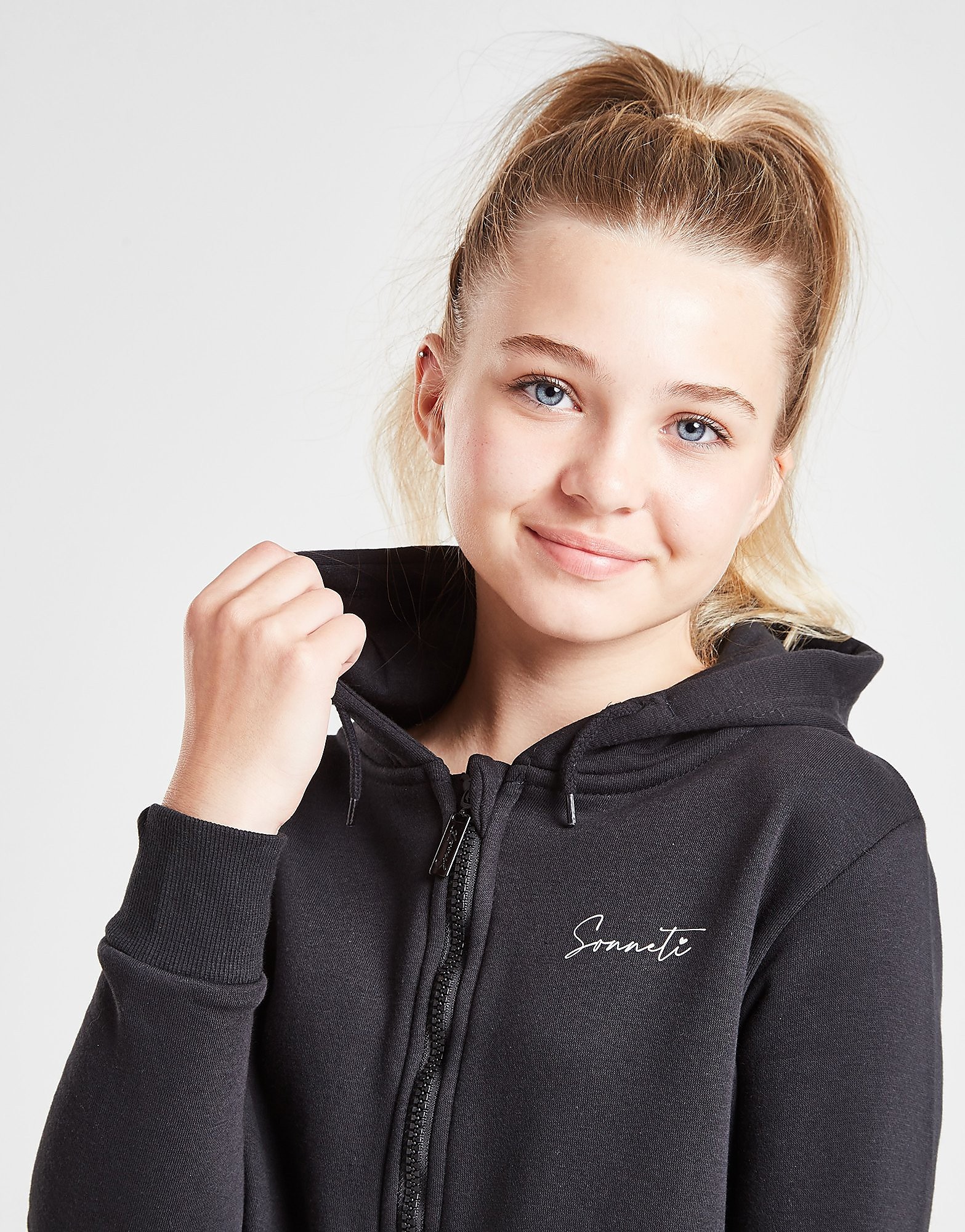 

Sonneti Girls' Essentials Full Zip Hoodie Junior - Black - Kids, Black