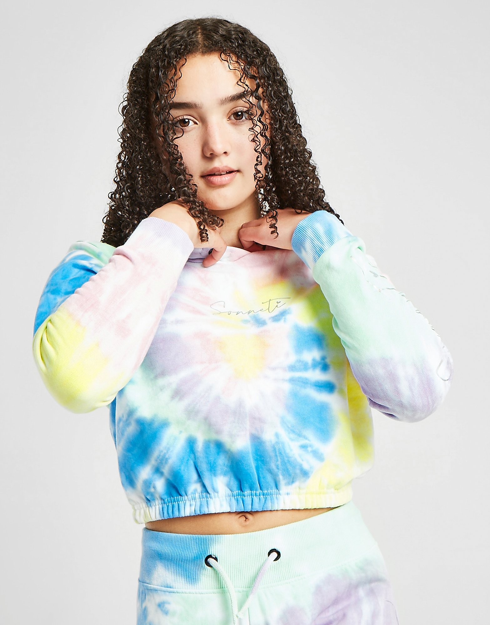 

Sonneti Girls' Tie Dye Crop Hoodie Junior - Multi Coloured - Kids, Multi Coloured