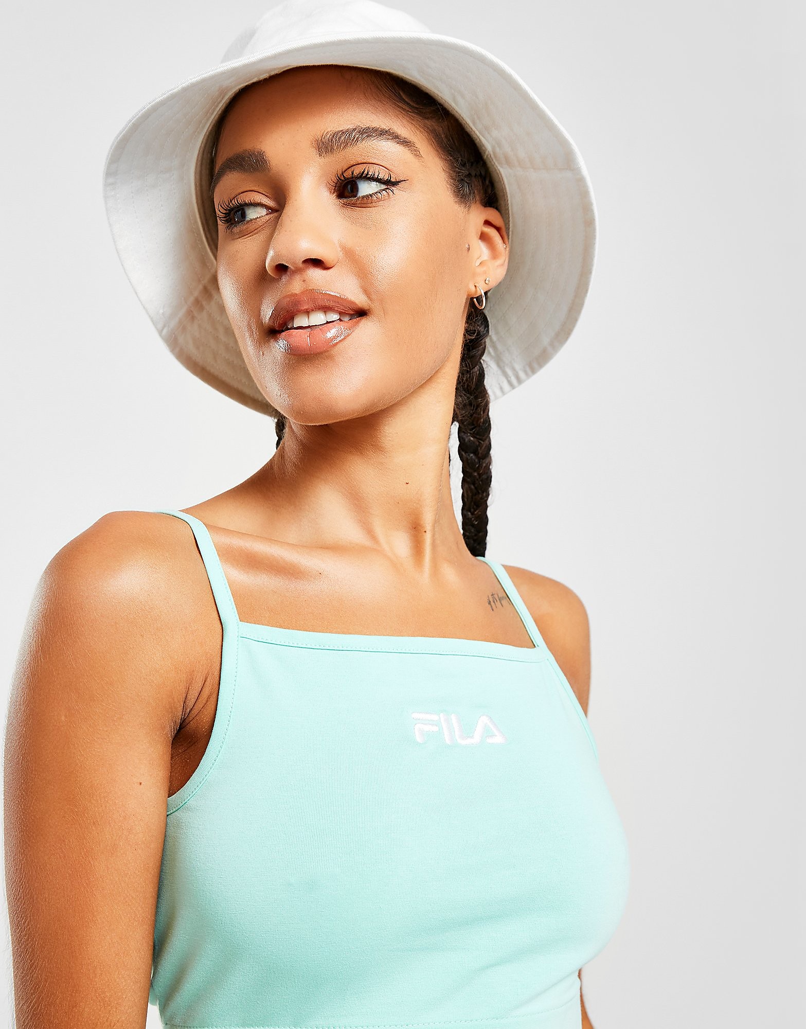 

Fila Slim Strap Crop Top - Only at JD - Green - Womens, Green