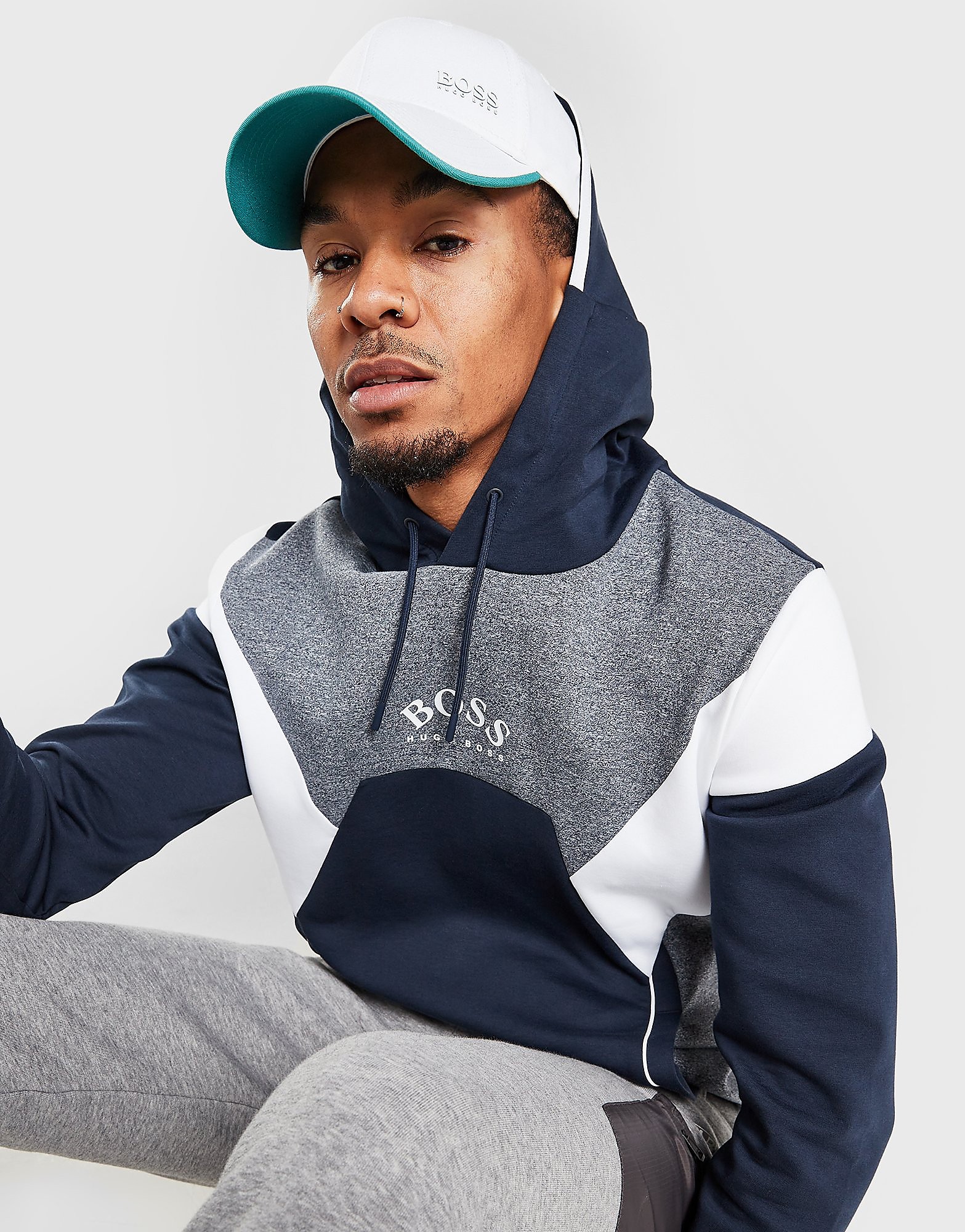 

BOSS Logo Cap - White/Blue - Mens, White/Blue