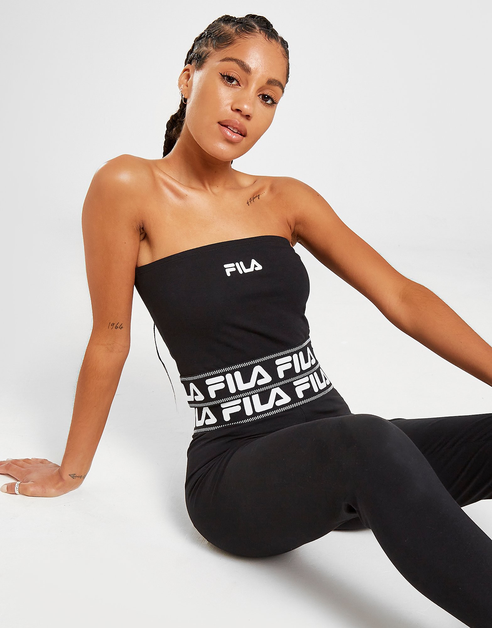 

Fila Tape Waist Bandeau Top - Only at JD - Black - Womens, Black