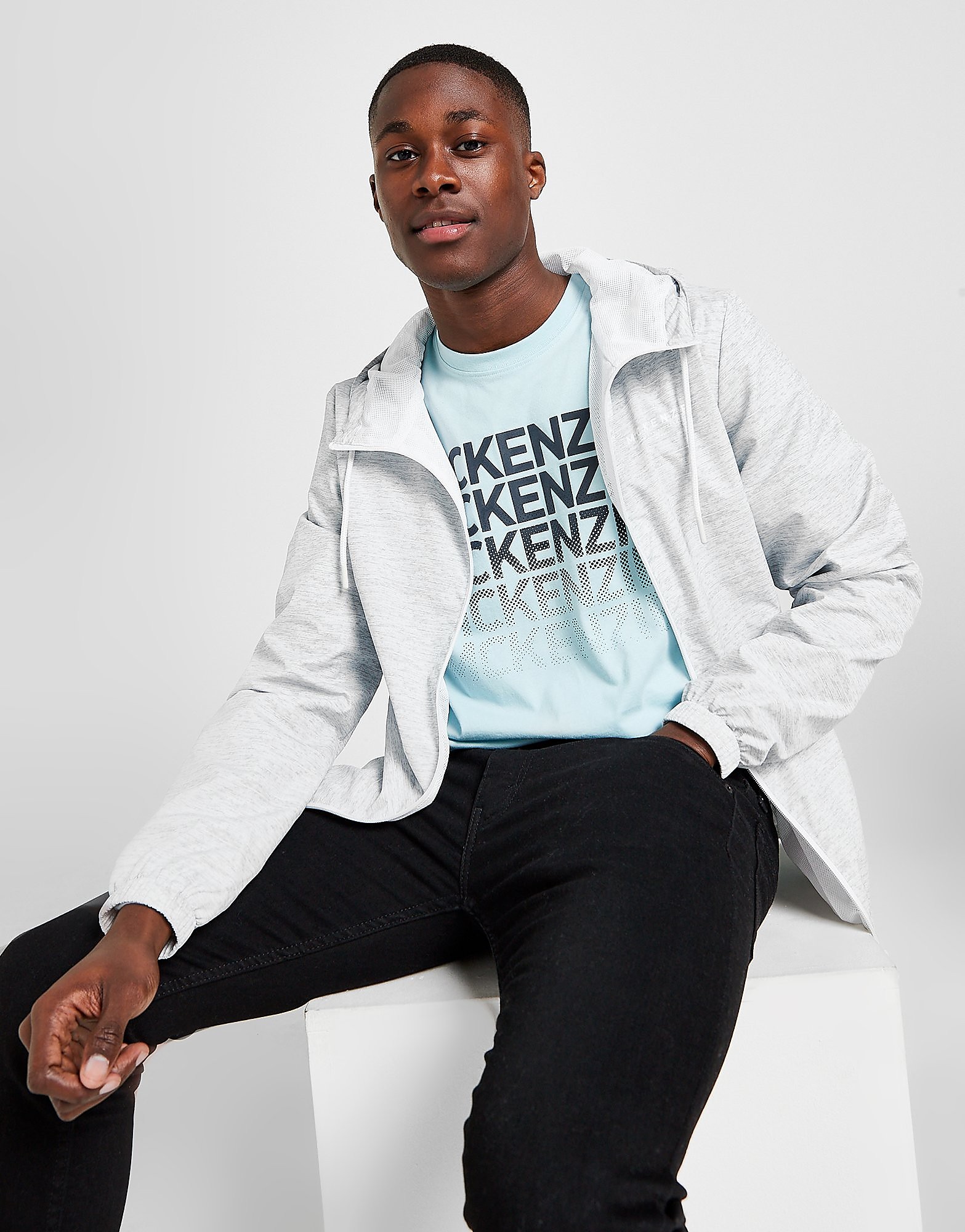 

McKenzie Essential Full Zip Windbreaker Jacket - Only at JD - Grey - Mens, Grey