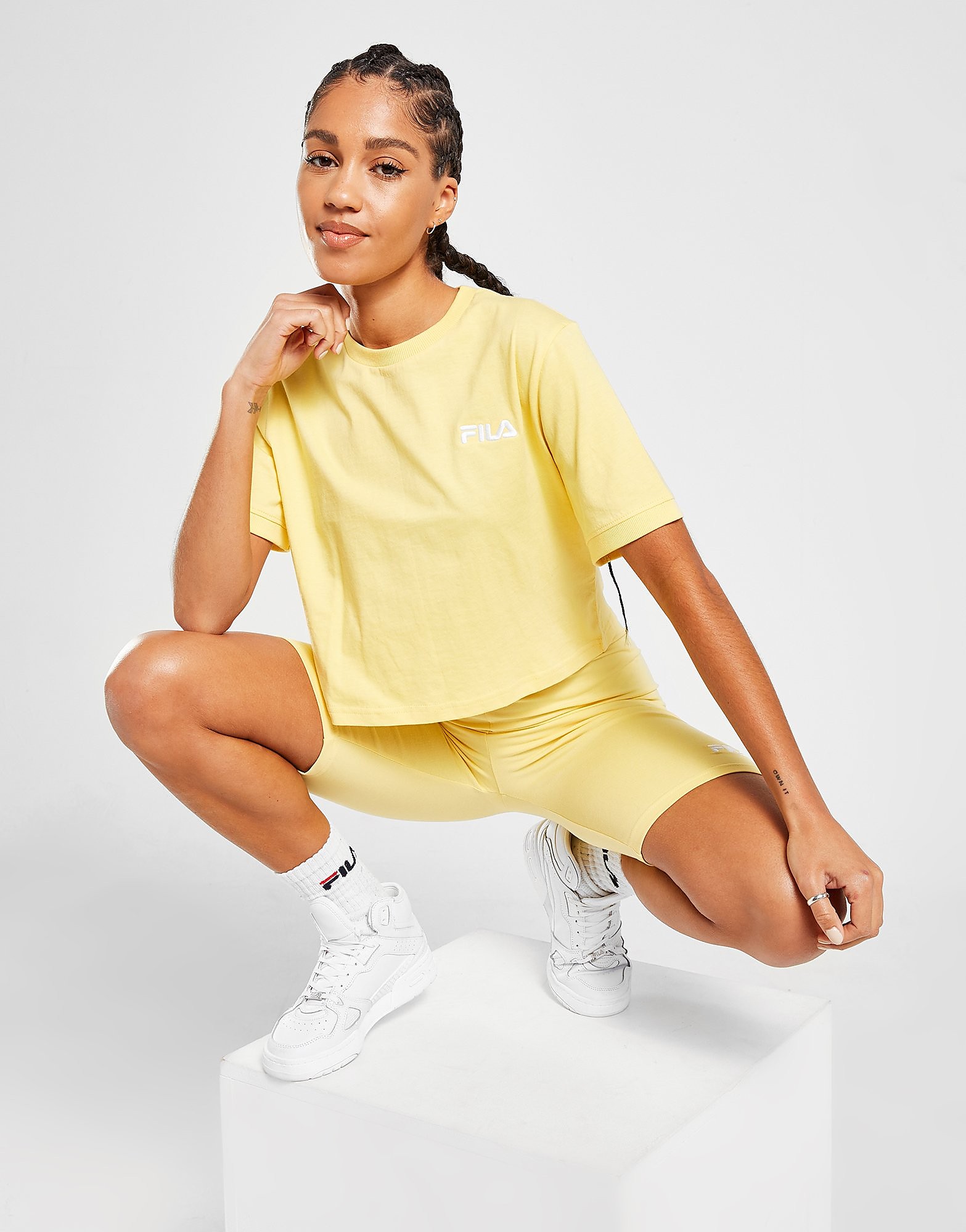 

Fila Core Logo Crop T-Shirt - Only at JD - Yellow, Yellow