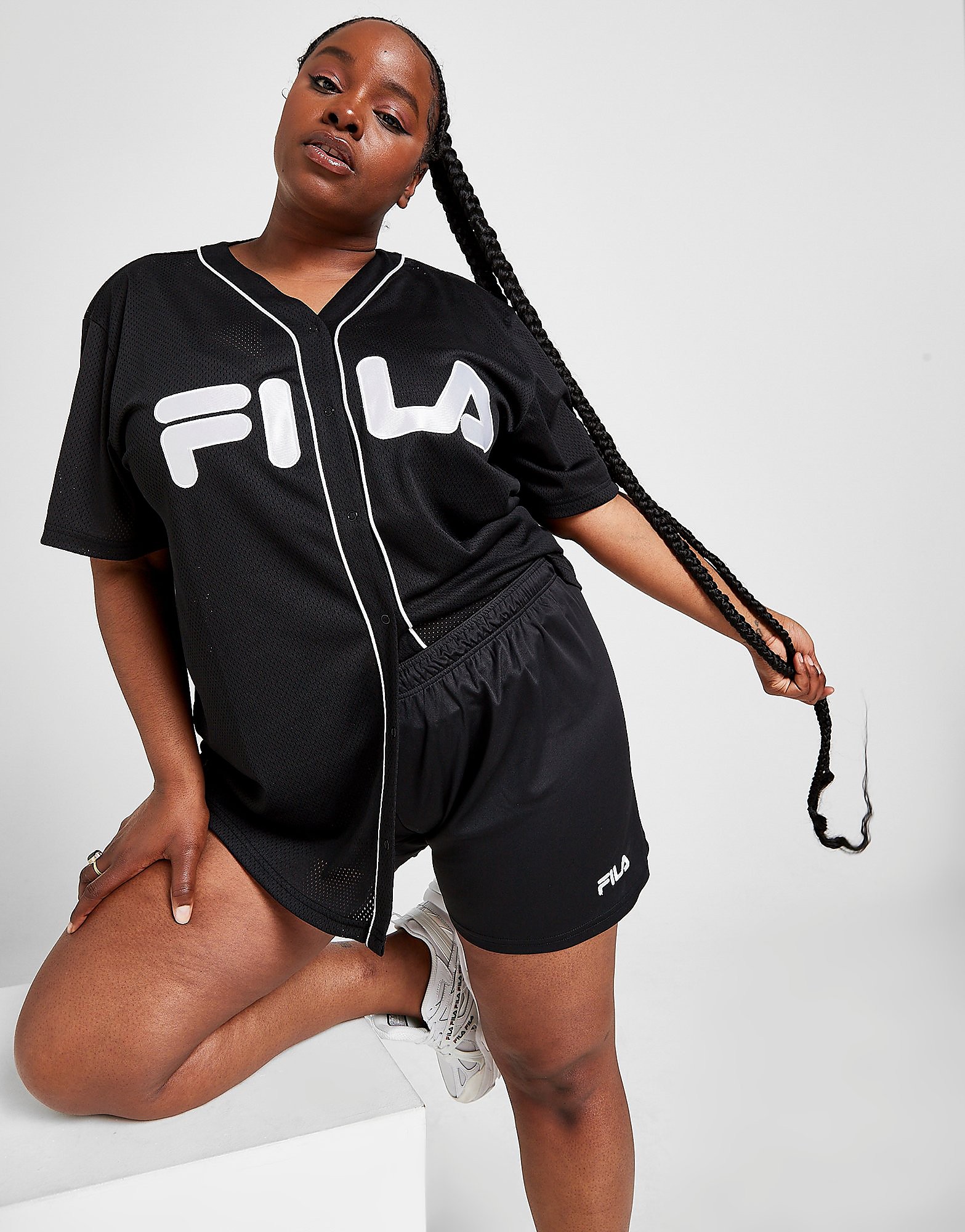 

Fila Plus Size Poly Mesh Shorts - Only at JD - Black - Womens, Black