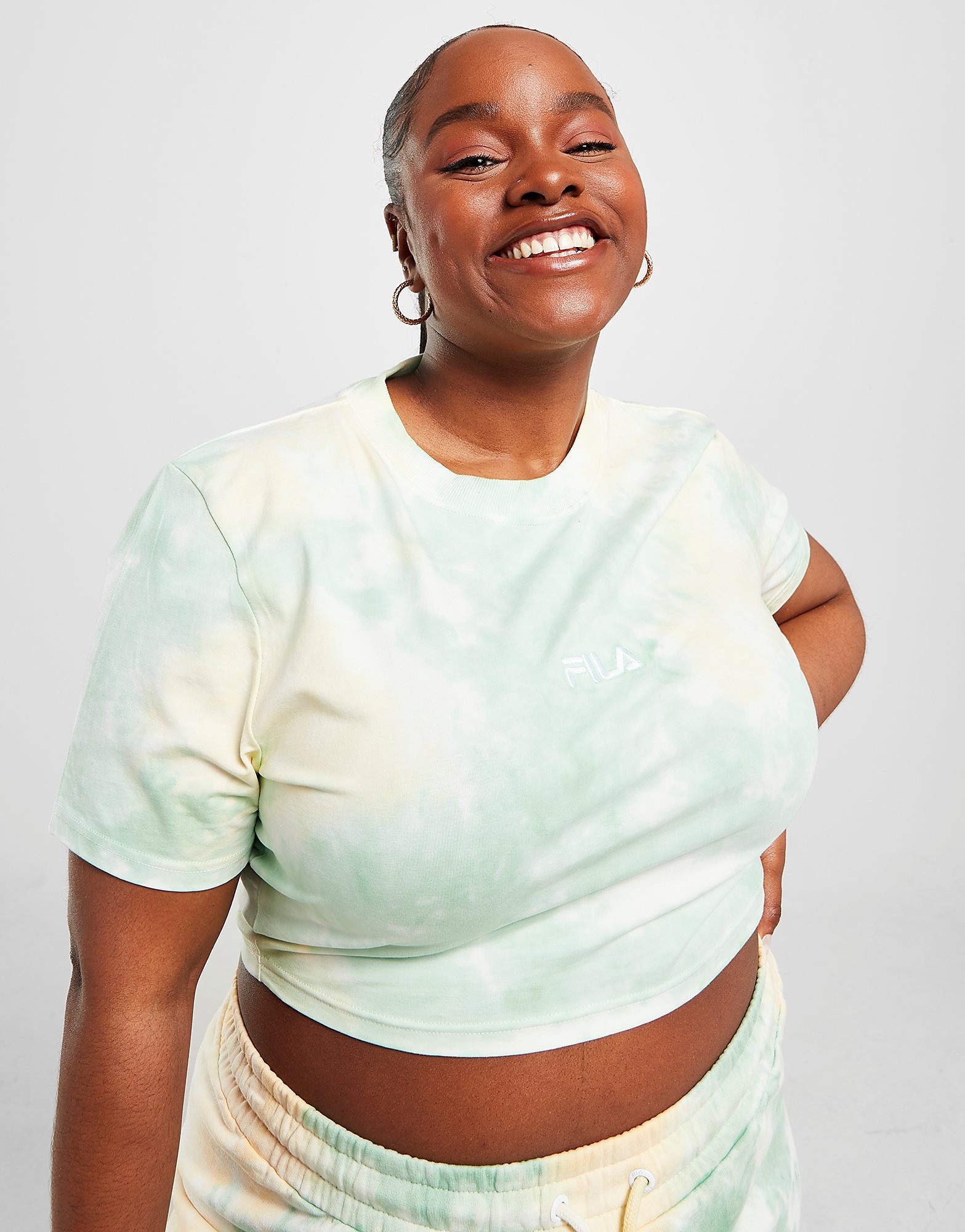 

Fila Tie Dye Plus Size Crop T-Shirt - Only at JD - Green, Green
