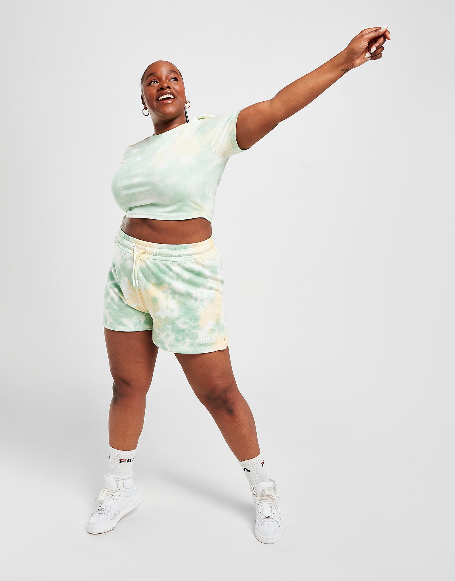 

Fila Plus Size Tie Dye Shorts - Only at JD - Green - Womens, Green