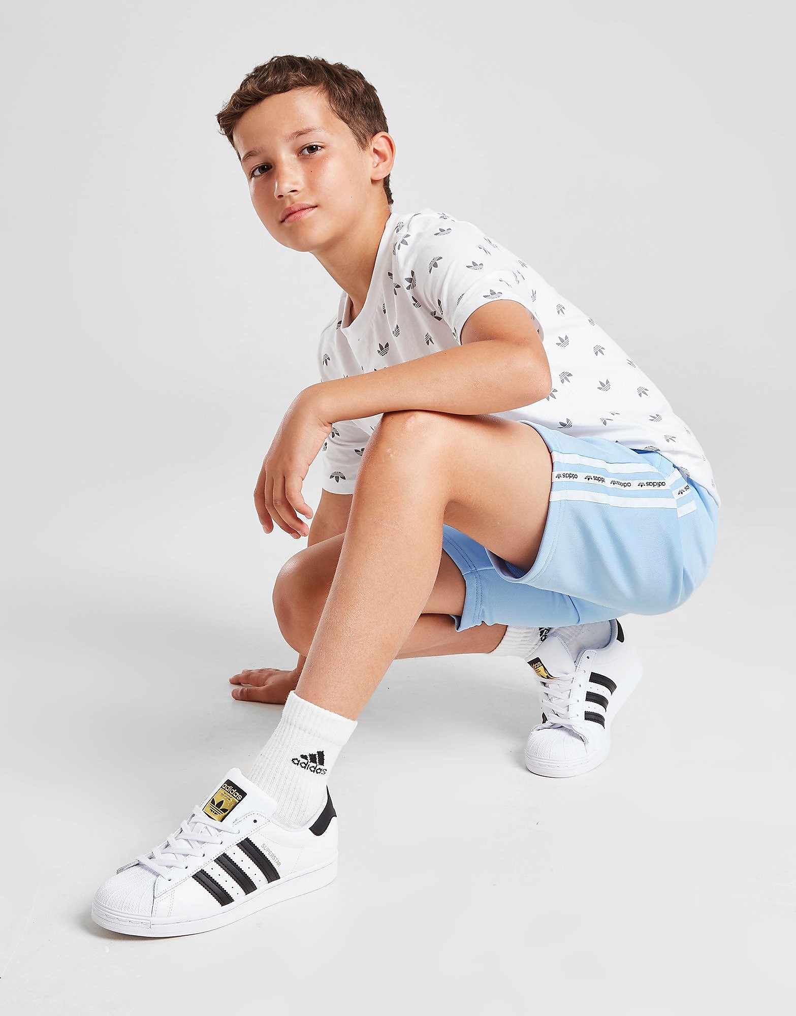 

adidas Originals 3-Stripes Tape Shorts Junior - Only at JD - Blue - Kids, Blue