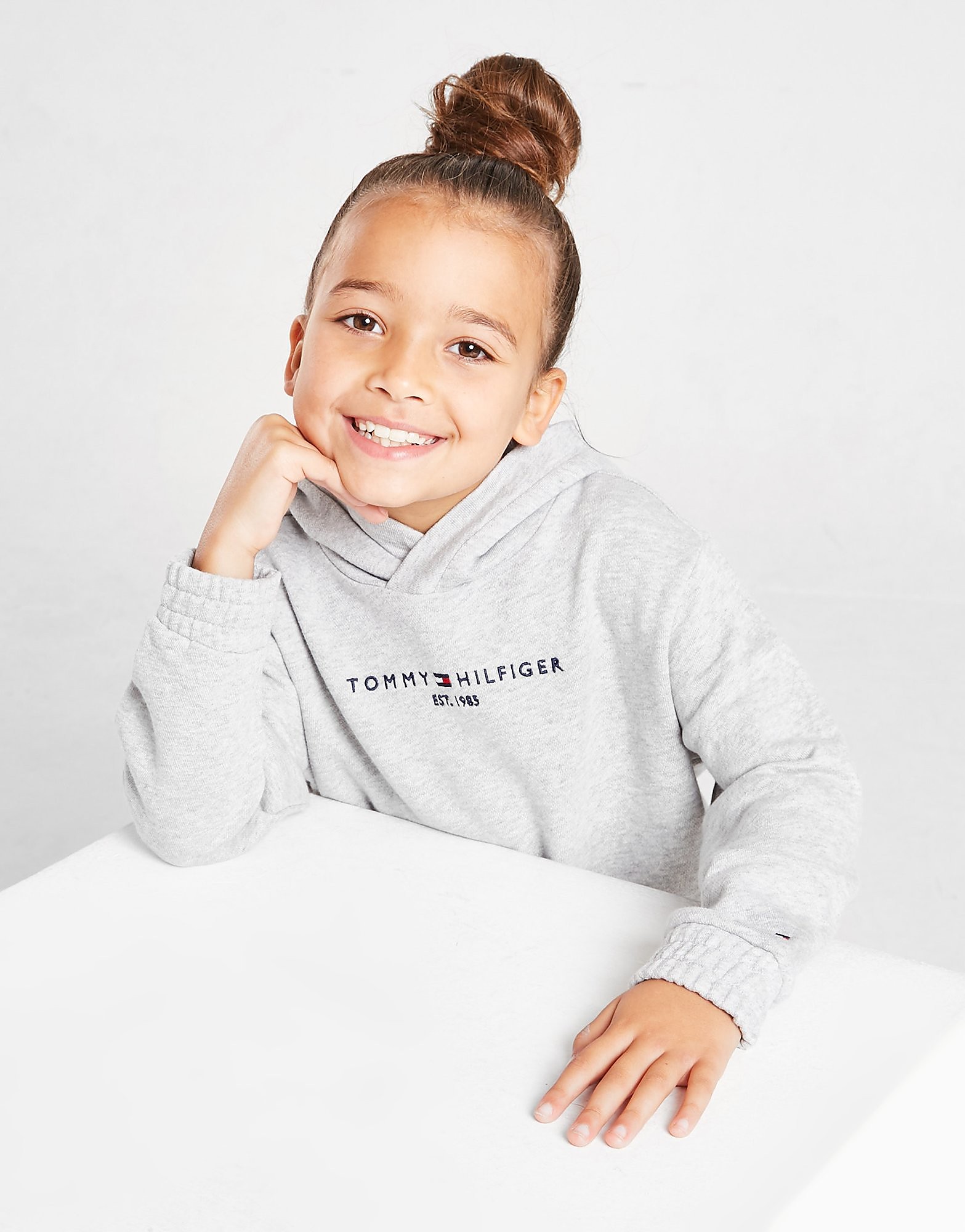 Tommy Hilfiger Girls' Essential Overhead Hoodie Children - Grey - Kids, Grey