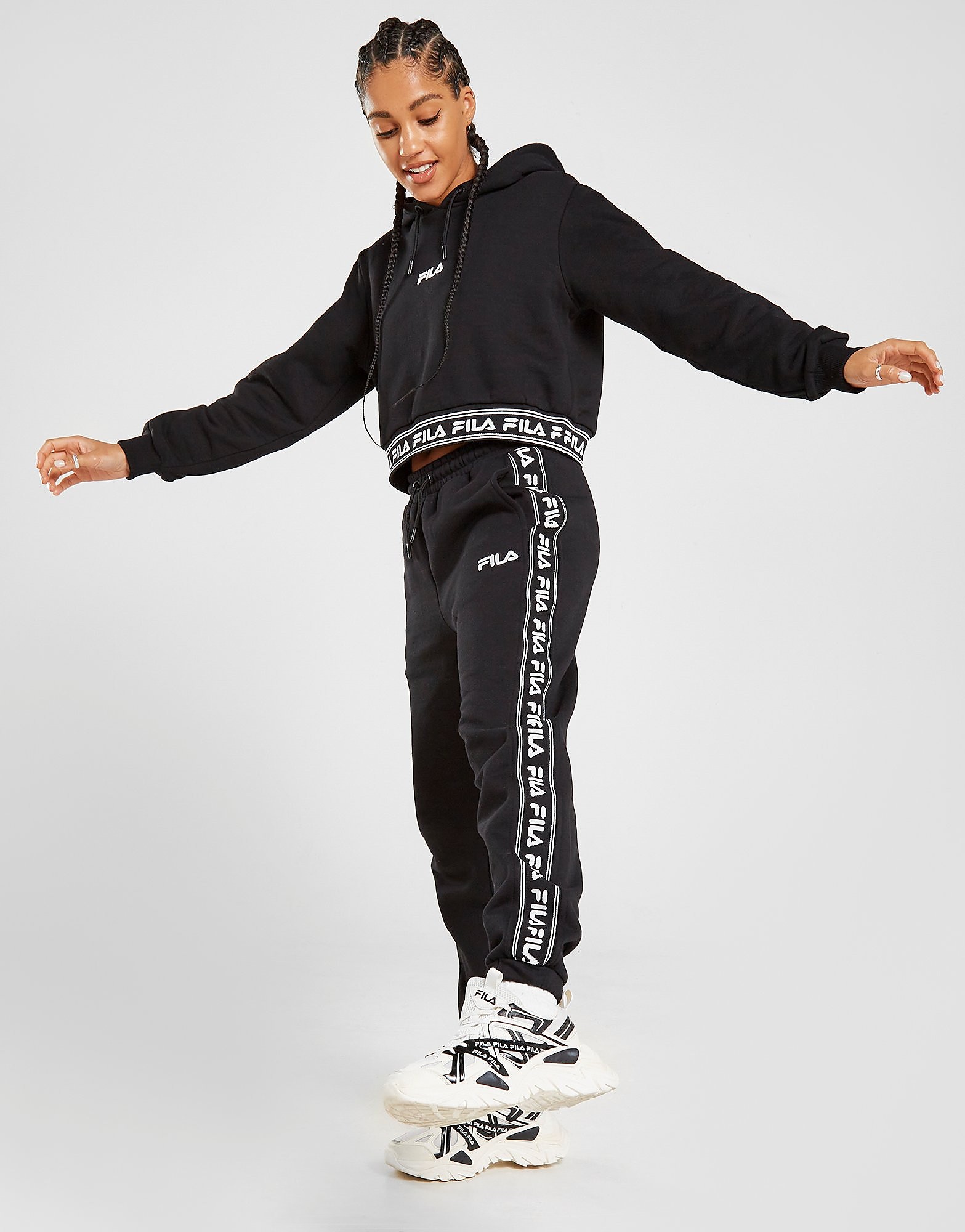 

Fila Jaquard Fleece Joggers - Only at JD - Black - Womens, Black