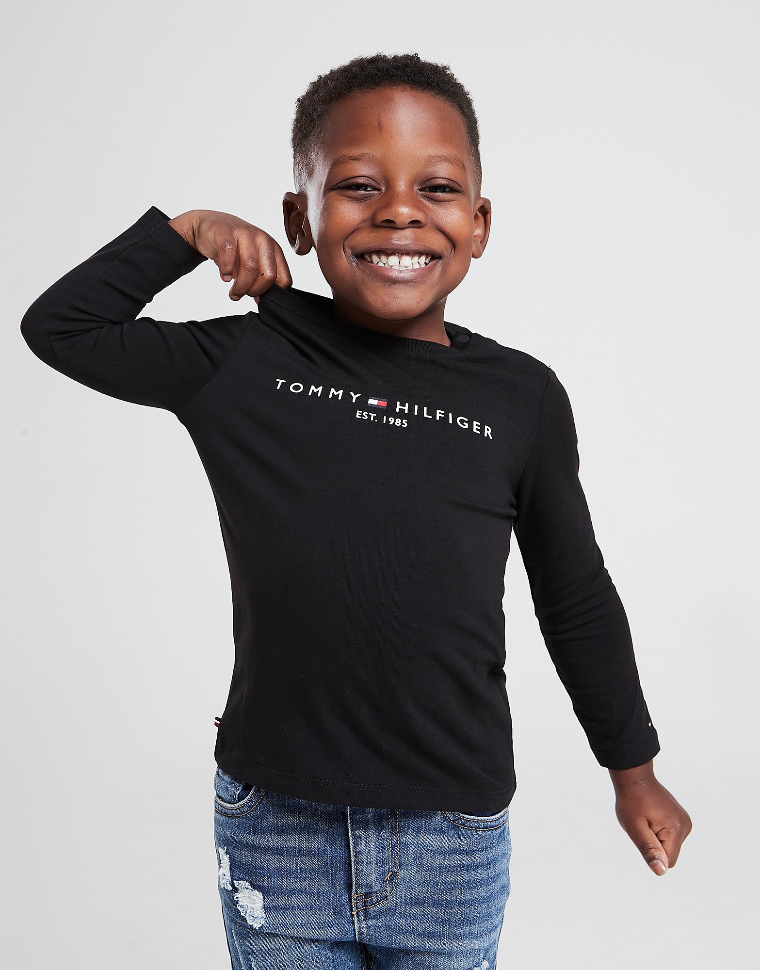 

Tommy Hilfiger Essential Long Sleeve T-Shirt Infant - Black - Kids, Black