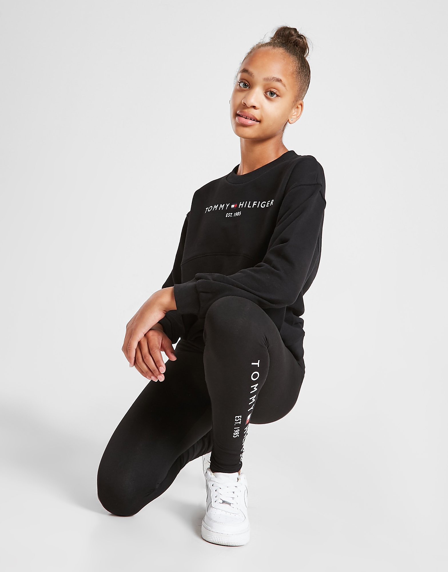 

Tommy Hilfiger Girls' Essential Crew/Leggings Set Junior - Black - Kids, Black