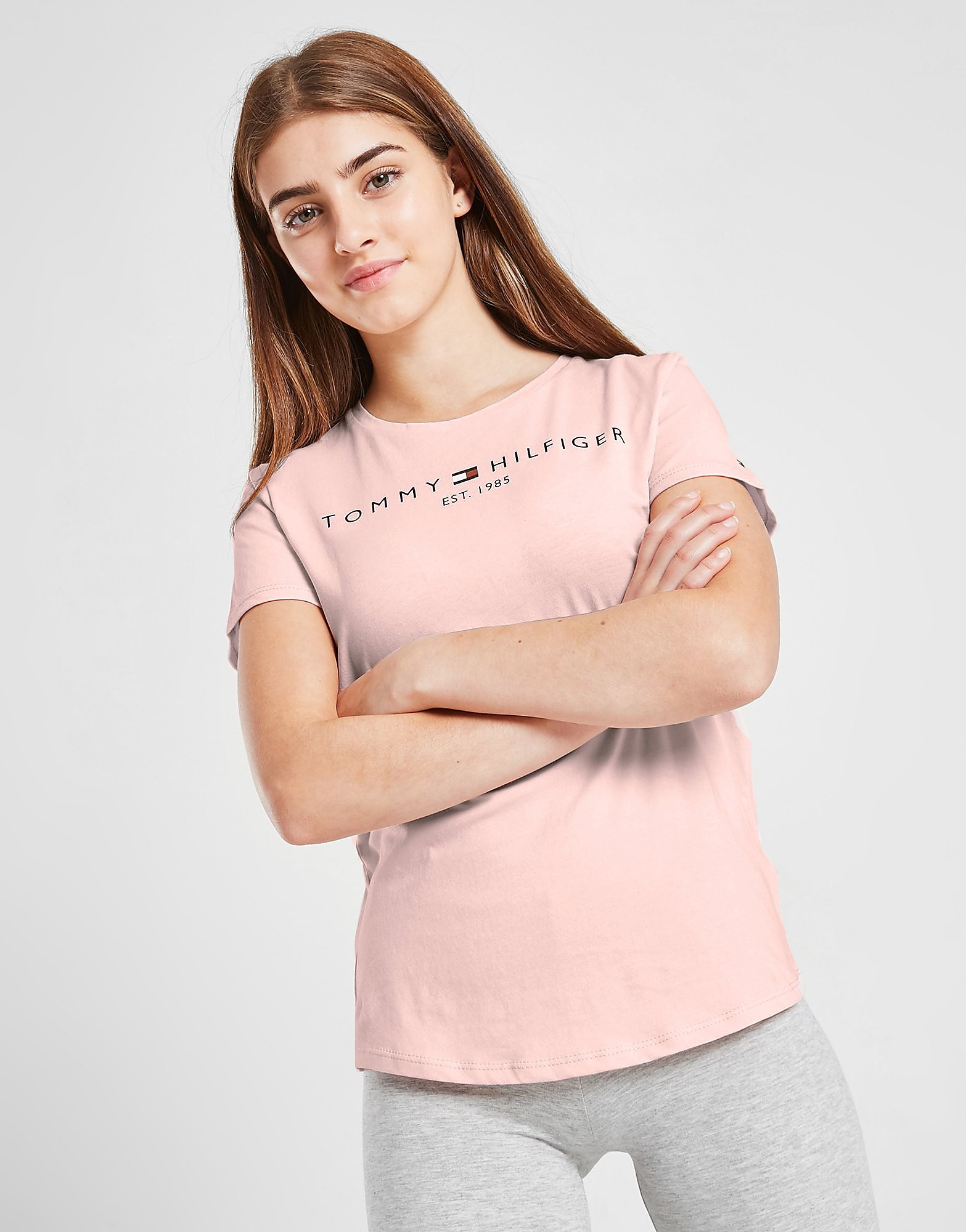 

Tommy Hilfiger Girls' Essential T-Shirt Junior - Pink - Kids, Pink