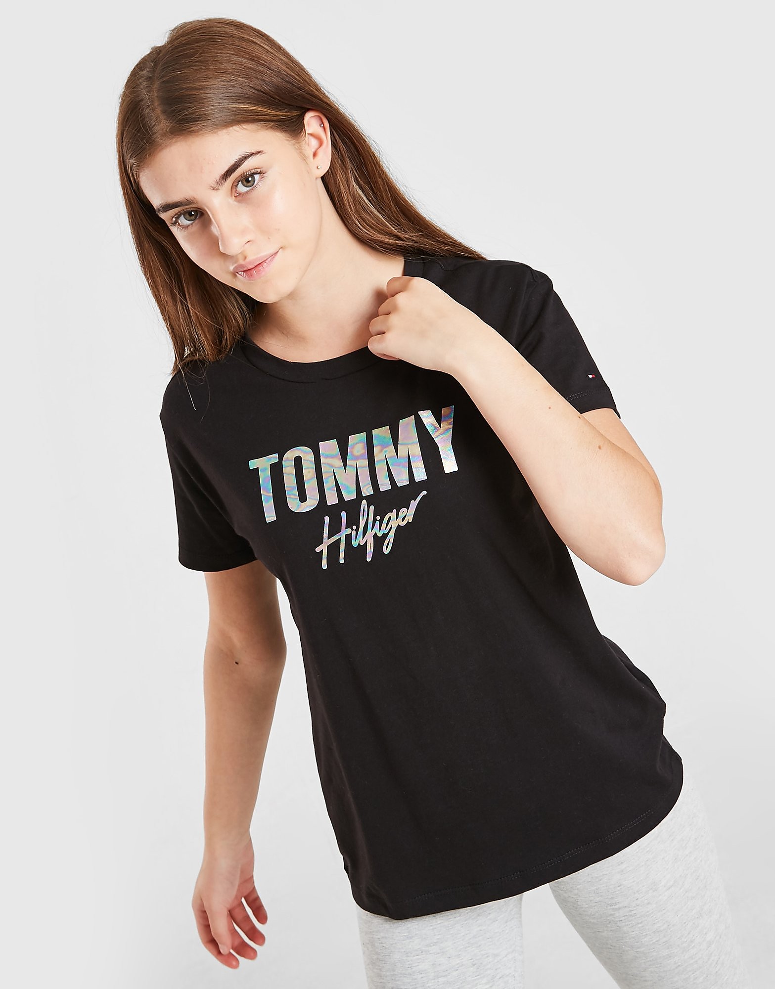 

Tommy Hilfiger Girls' Script T-Shirt Junior - Black - Kids, Black