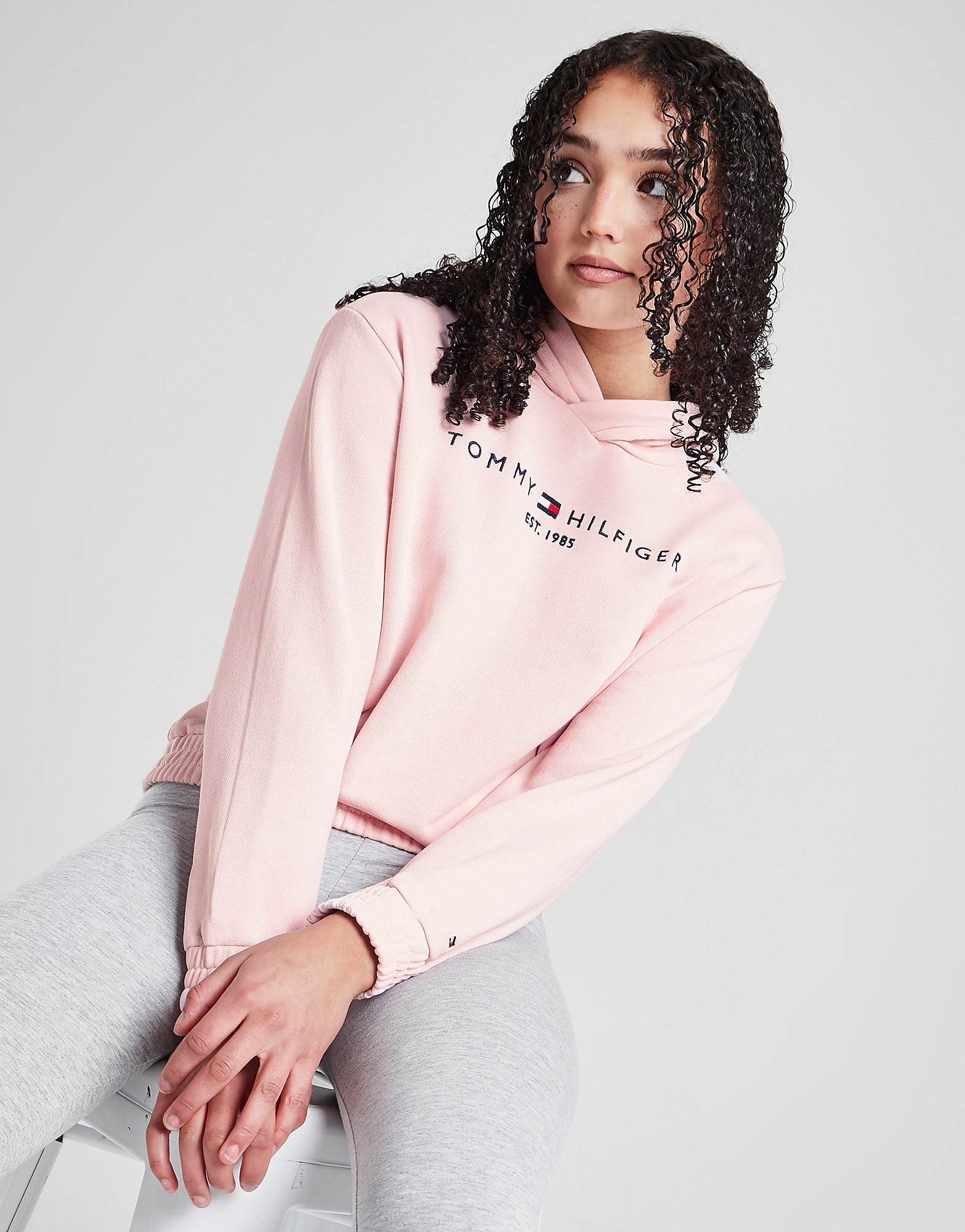 

Tommy Hilfiger Girls' Essential Cropped Hoodie Junior - Pink - Kids, Pink