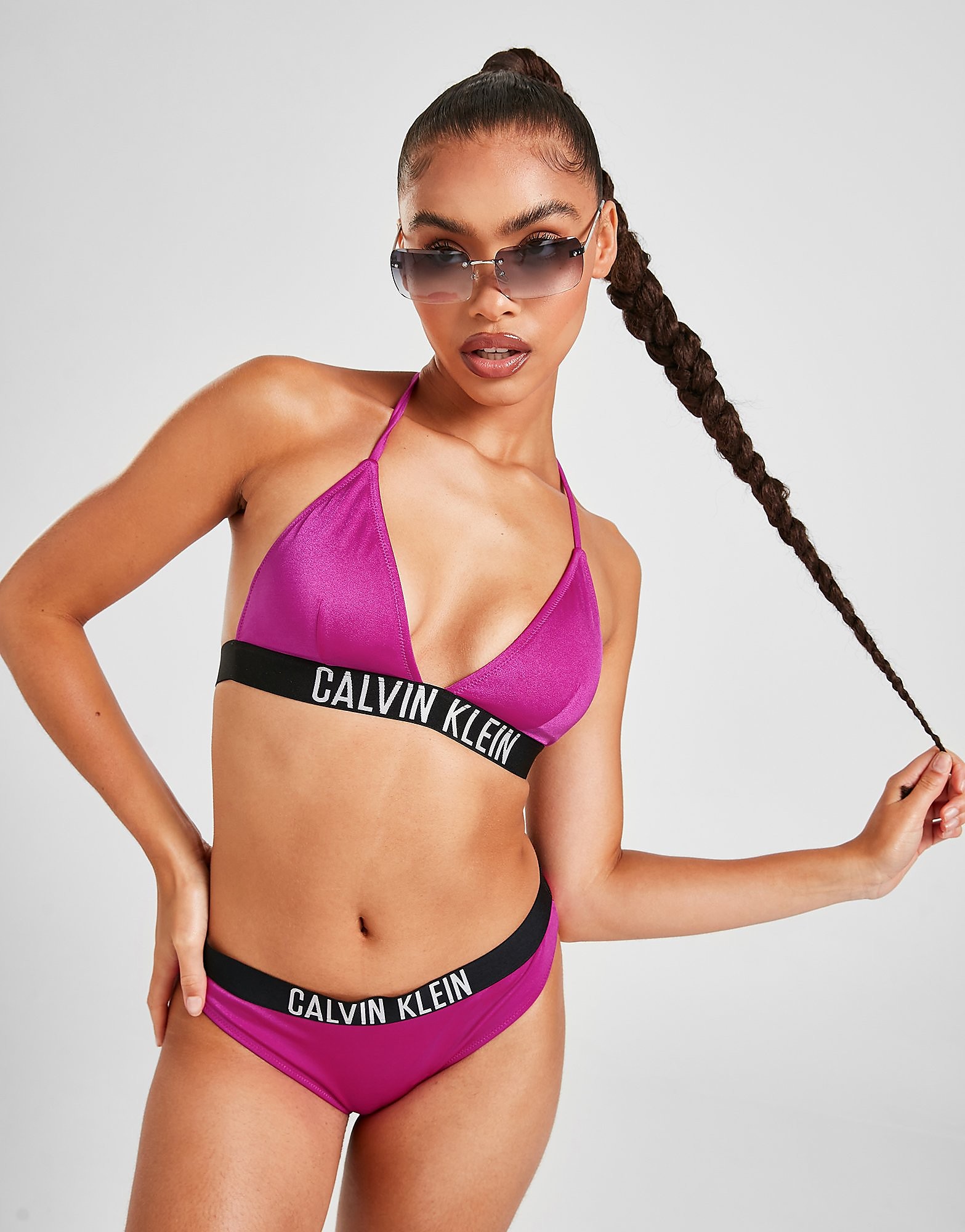 

Calvin Klein Swim Tape Waist Bikini Bottoms - Pink - Womens, Pink