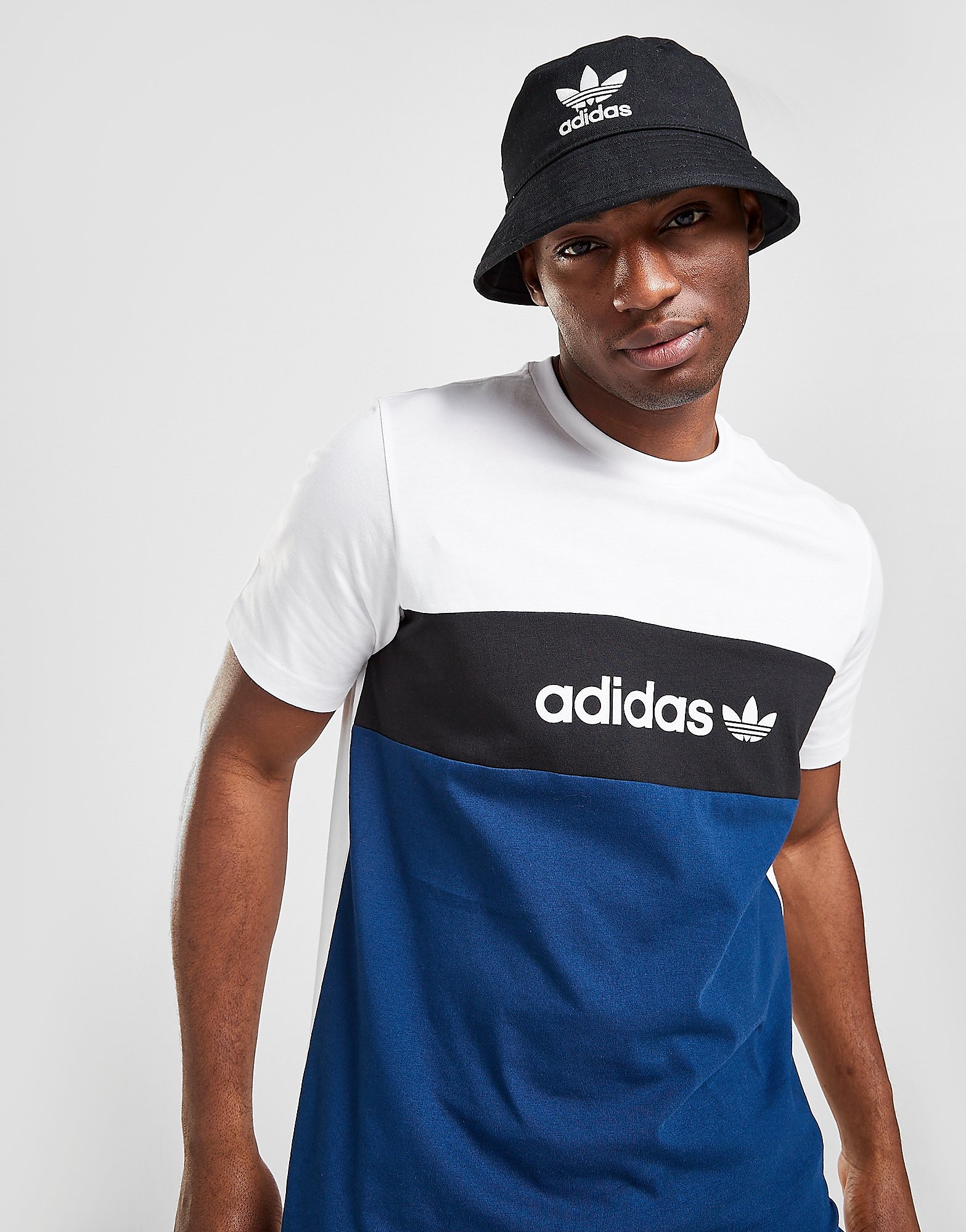 

adidas Originals Colour Block T-Shirt - White/M.BLU - Mens, White/M.BLU