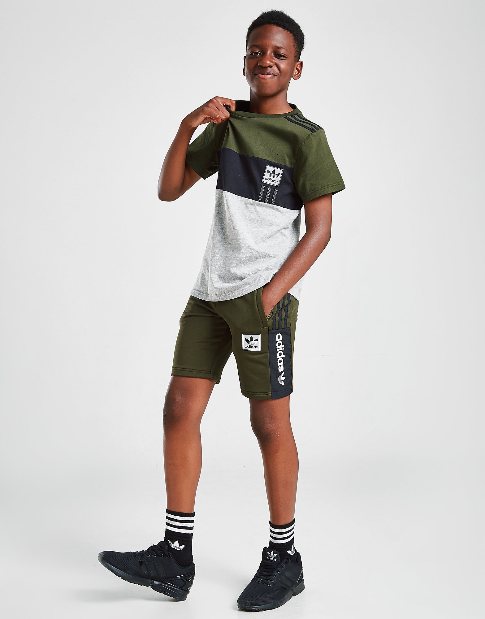 

adidas Originals Tech Shorts Junior - Only at JD - Green - Kids, Green