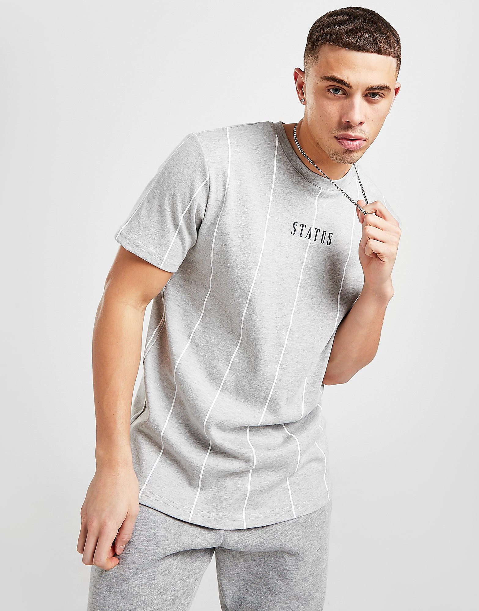 

Status Furi Stripe T-Shirt - Only at JD - Grey - Mens, Grey