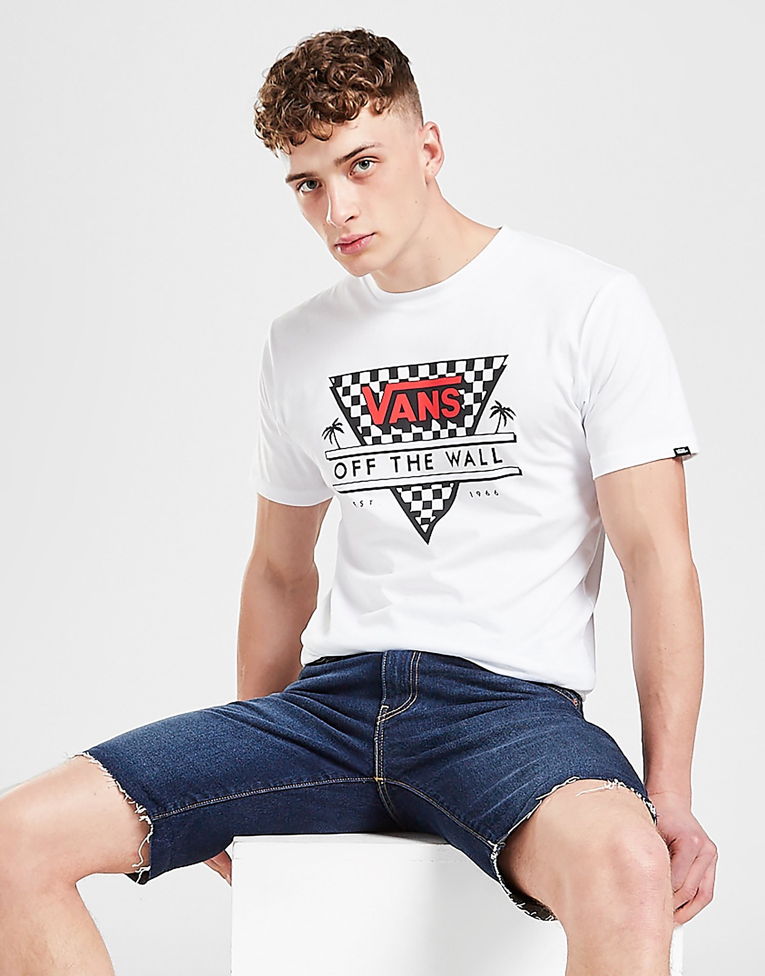 

Vans Triangle Checkerboard T-Shirt - Only at JD - White - Mens, White