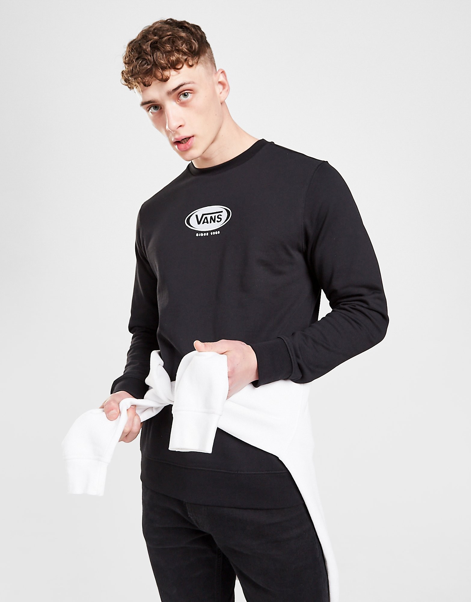 

Vans Oval Logo Crew Sweatshirt - Only at JD - Black - Mens, Black