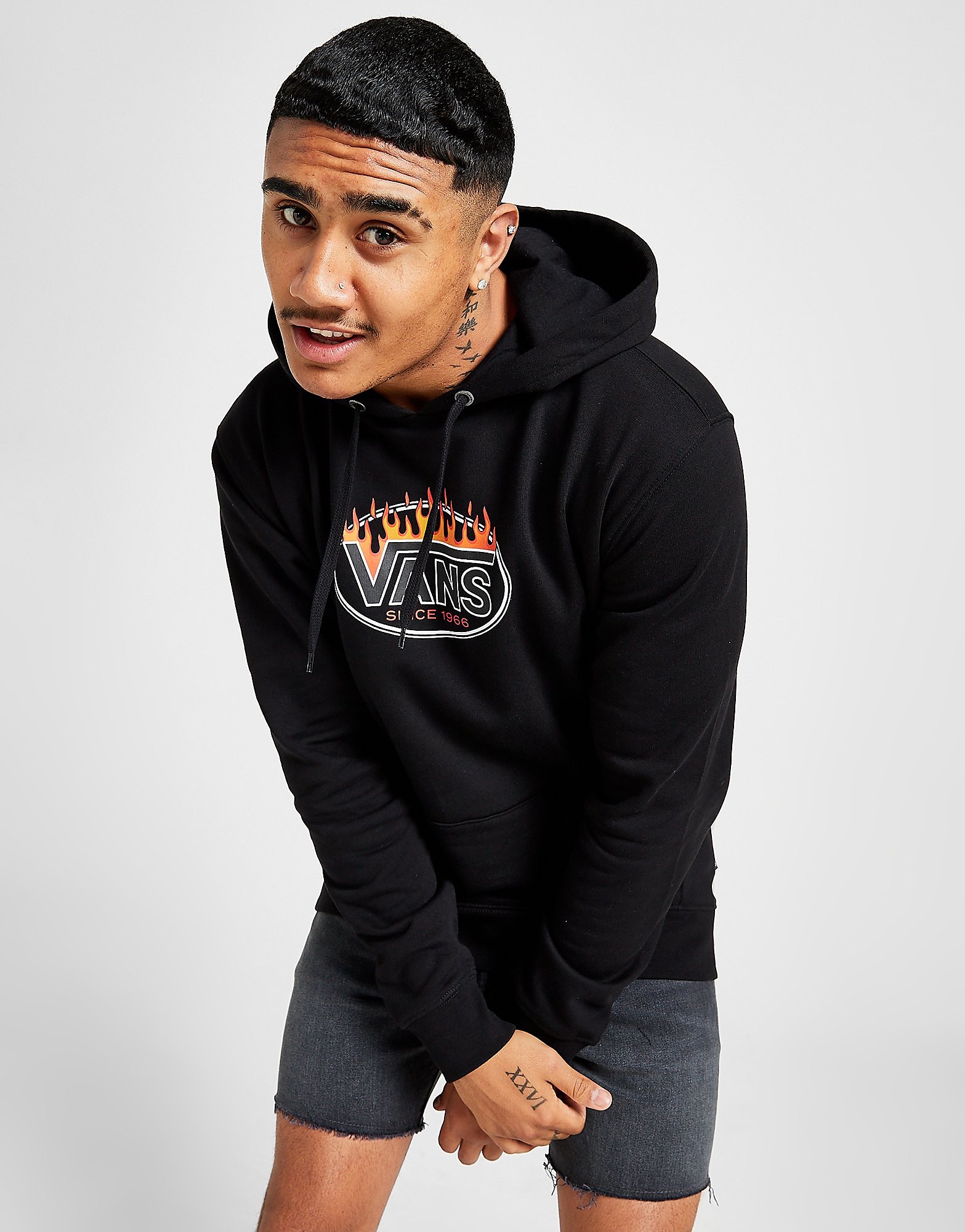 

Vans Flames Oval Hoodie - Only at JD - Black - Mens, Black