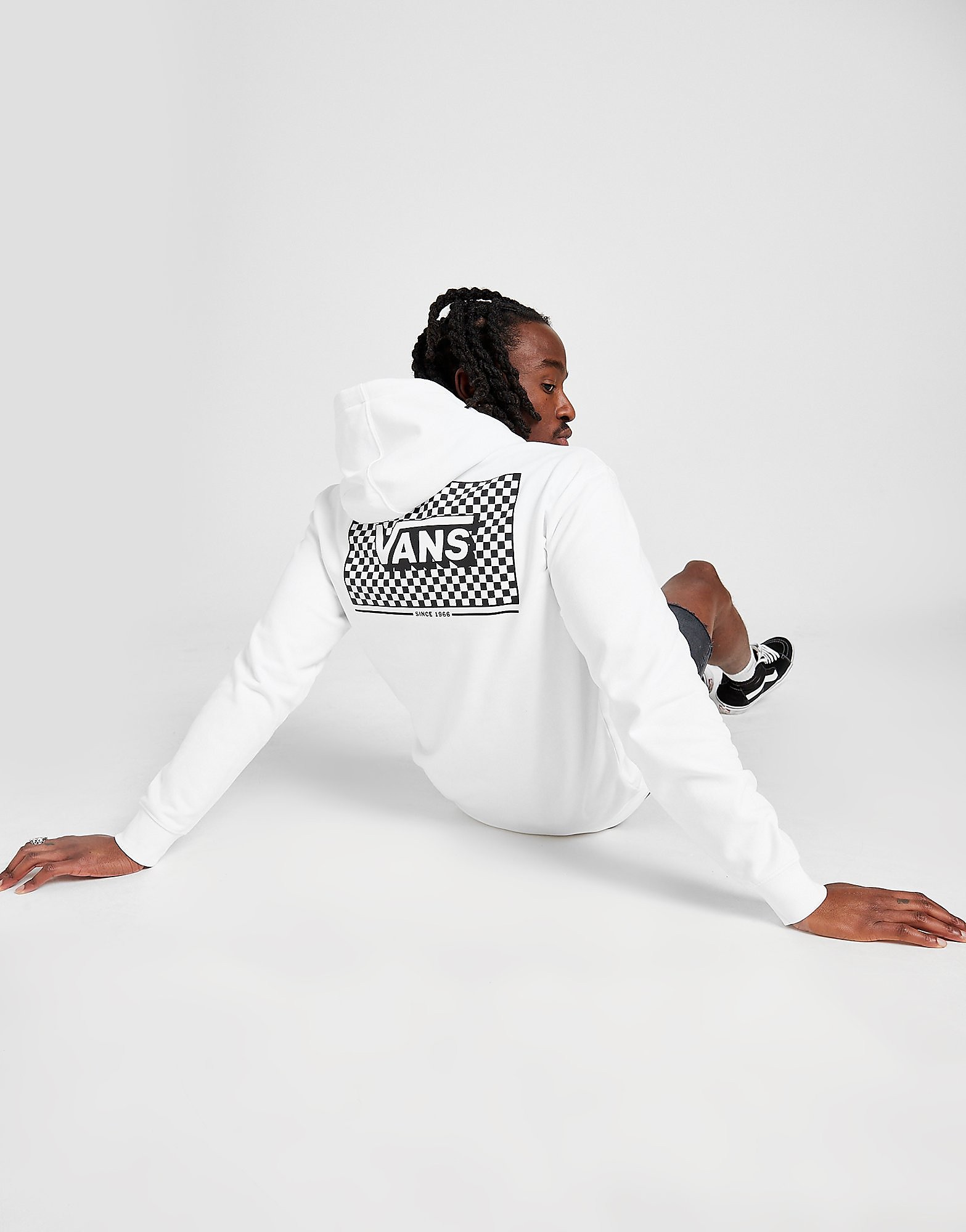 

Vans Overhead Back Checkerboard Hoodie - Only at JD - White - Mens, White