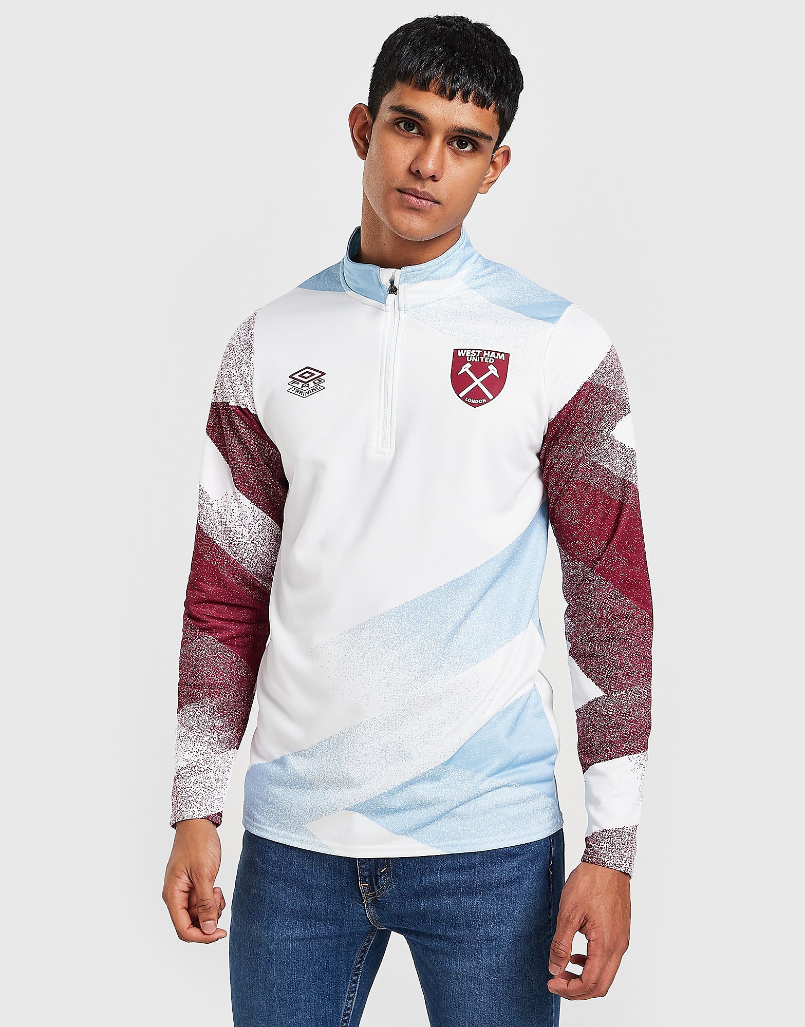 

Umbro West Ham United Warm Up 1/2 Zip Track Top - White - Mens, White