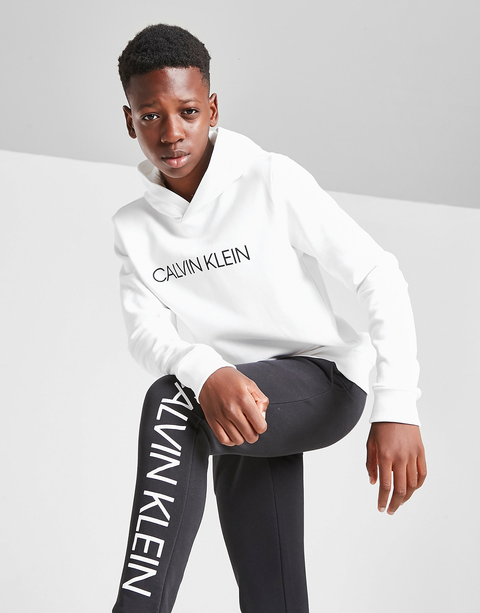 

Calvin Klein Institutional Logo Hoodie Junior - White - Kids, White