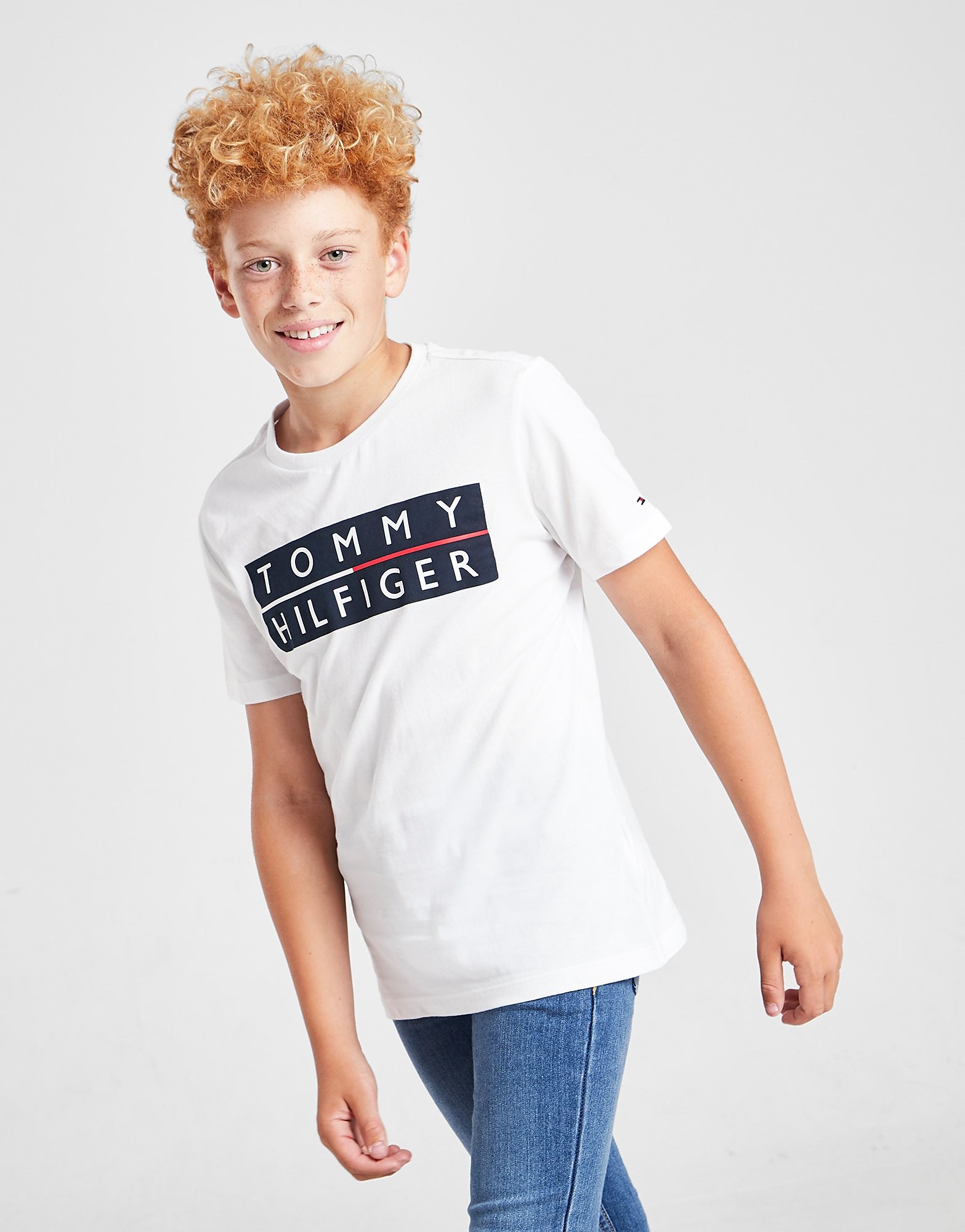

Tommy Hilfiger Short Sleeve Logo T-Shirt Junior - White/WHT - Kids, White/WHT