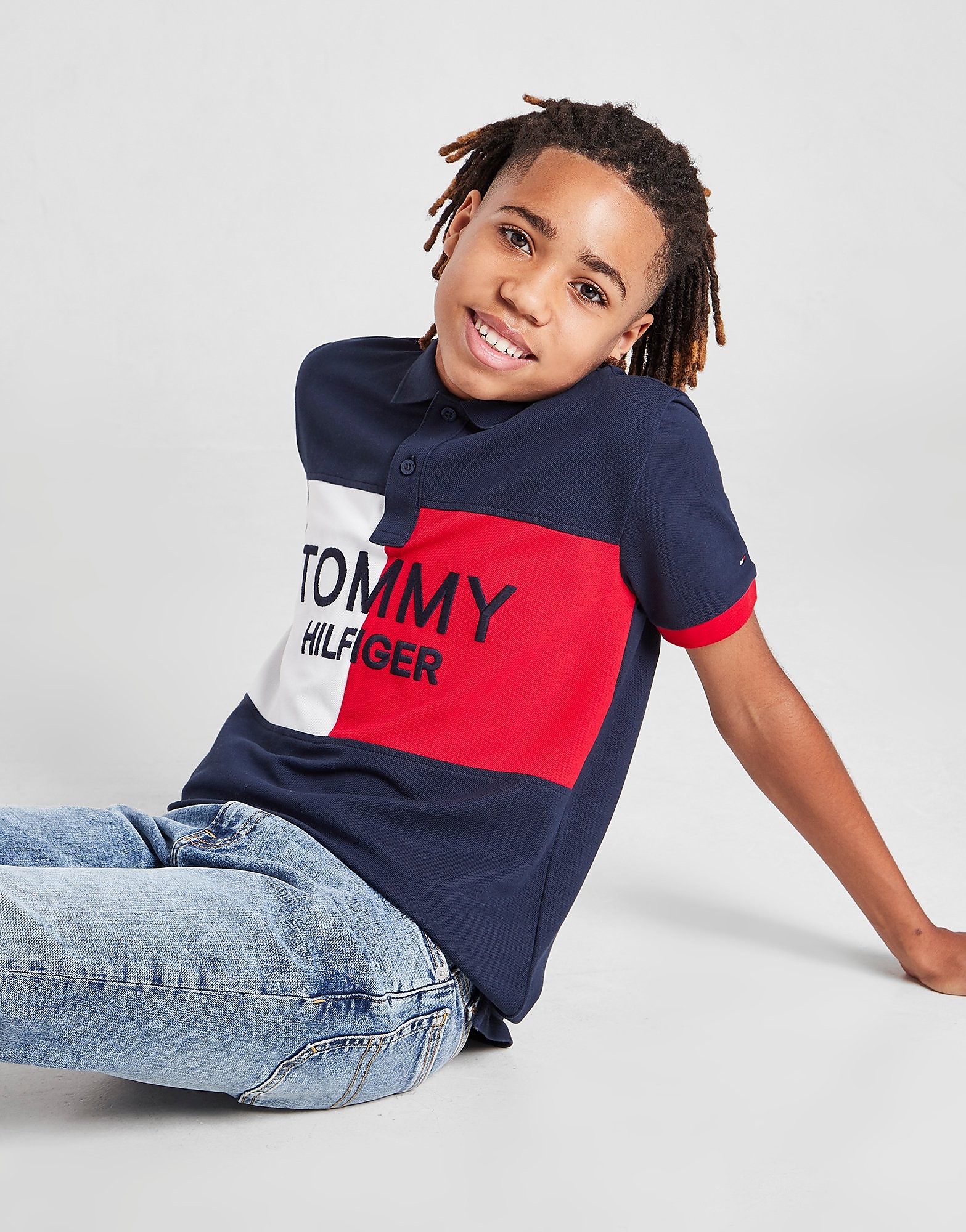 

Tommy Hilfiger Flag Colour Block Polo Shirt Junior - Navy - Kids, Navy