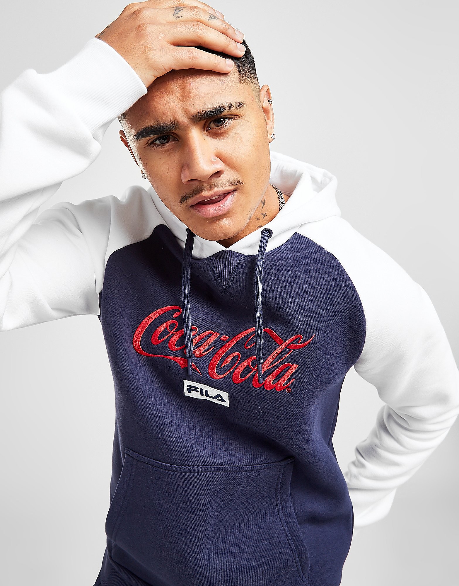 

Fila x Coca-Cola Ware Raglan Hoodie - Only at JD - Navy/White - Mens, Navy/White