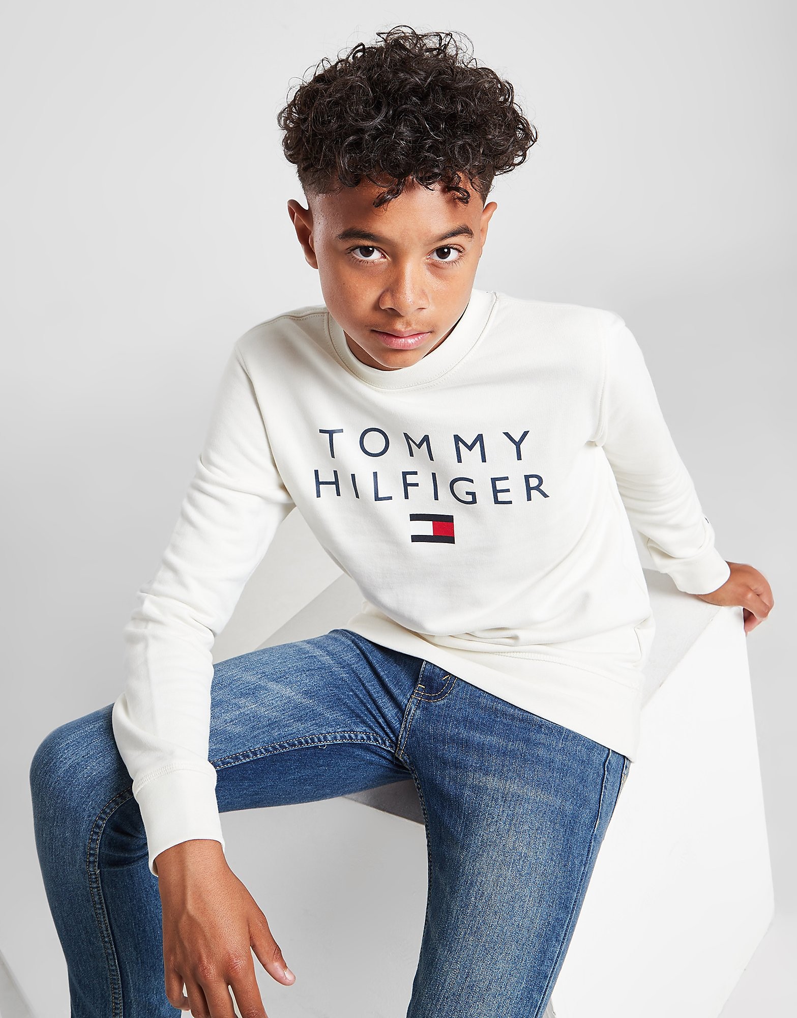 

Tommy Hilfiger Flag Crew Neck Sweatshirt Junior - White - Kids, White