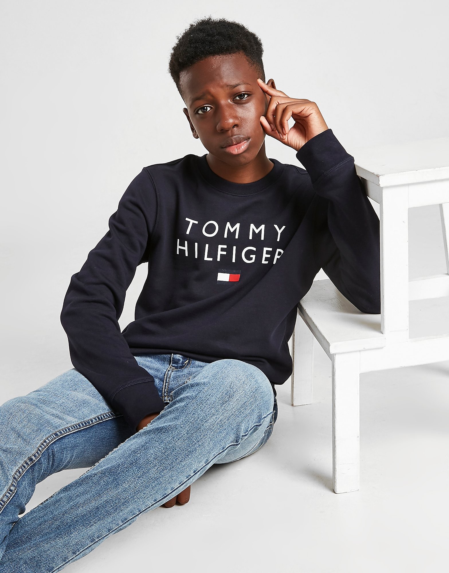 

Tommy Hilfiger Flag Crew Neck Sweatshirt Junior - Navy - Kids, Navy