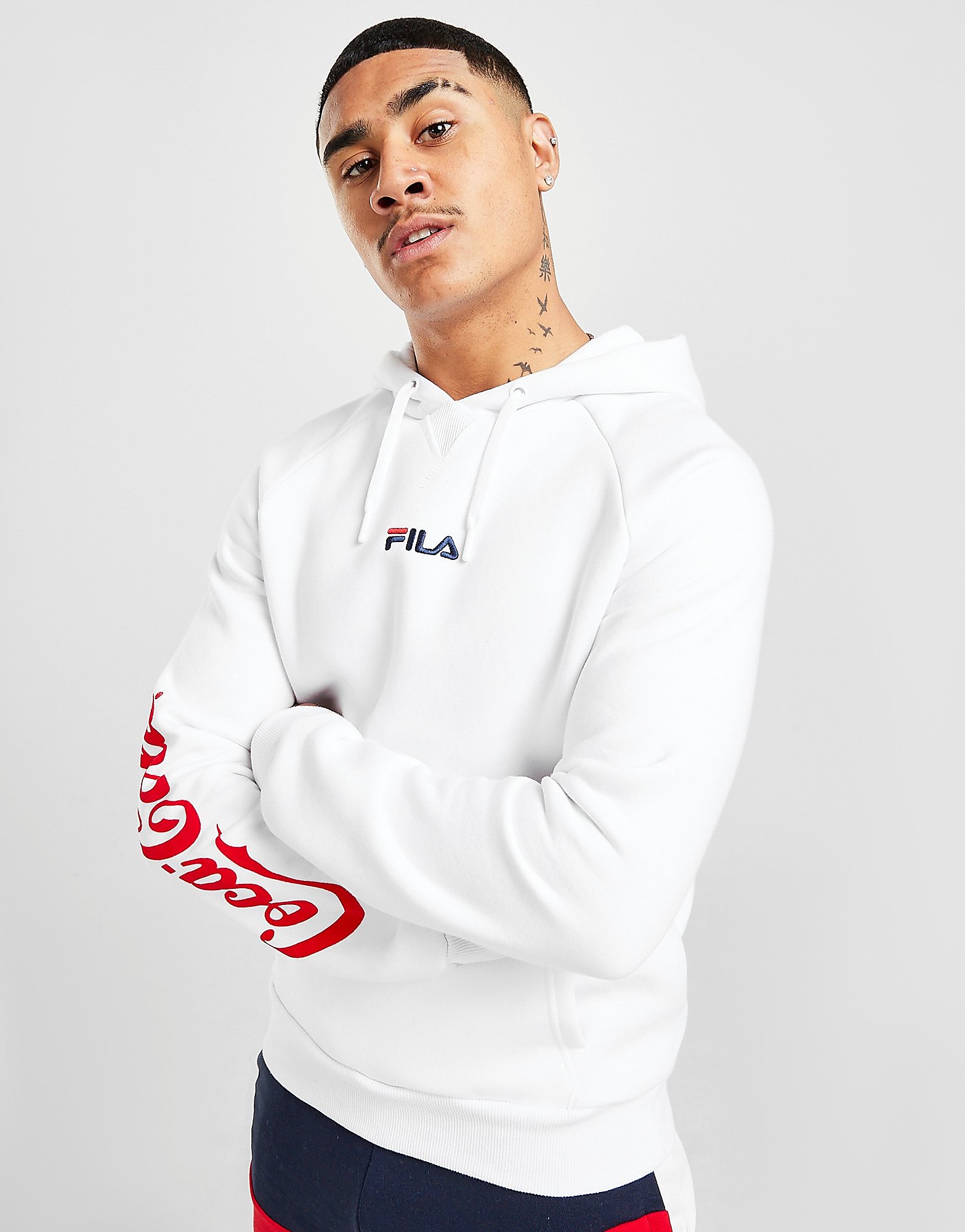

Fila x Coca-Cola Strick Sleeve Hoodie - Only at JD - White - Mens, White