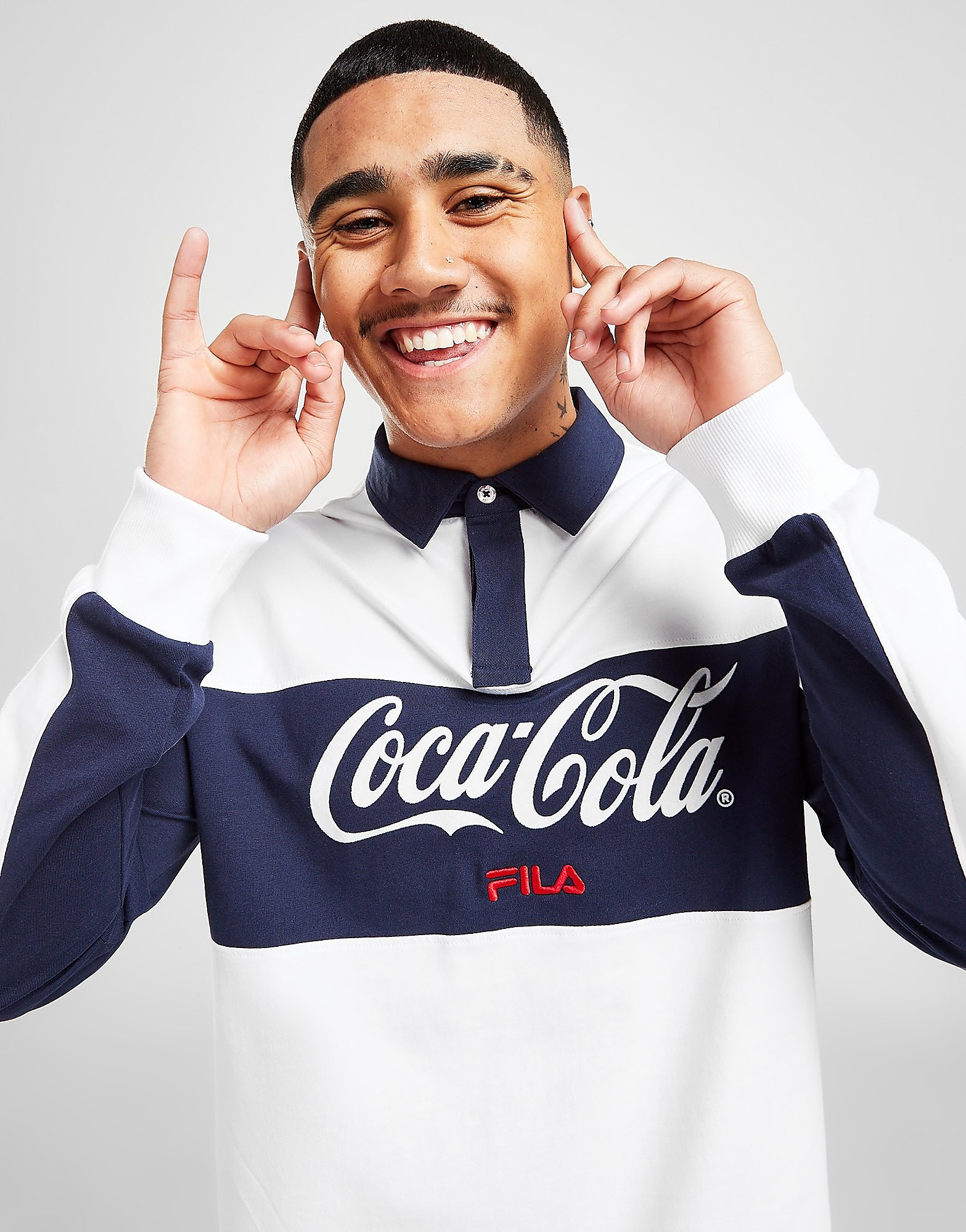 Fila x Coca-Cola Dell Rugby Polo Shirt - Only at JD - White - Mens, White