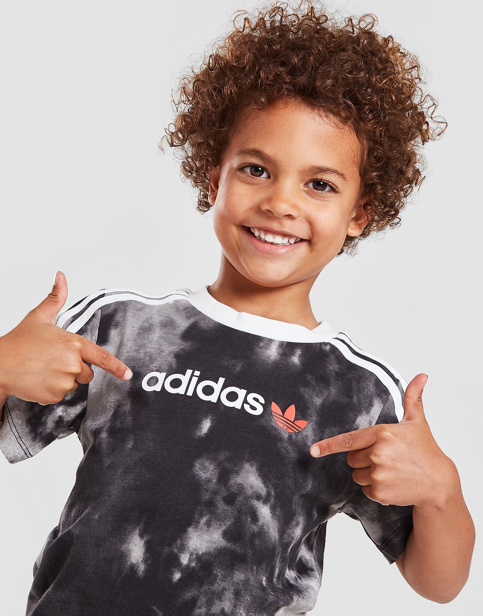 

adidas Originals Tie Dye T-Shirt/Shorts Set Children - Only at JD - Black - Kids, Black