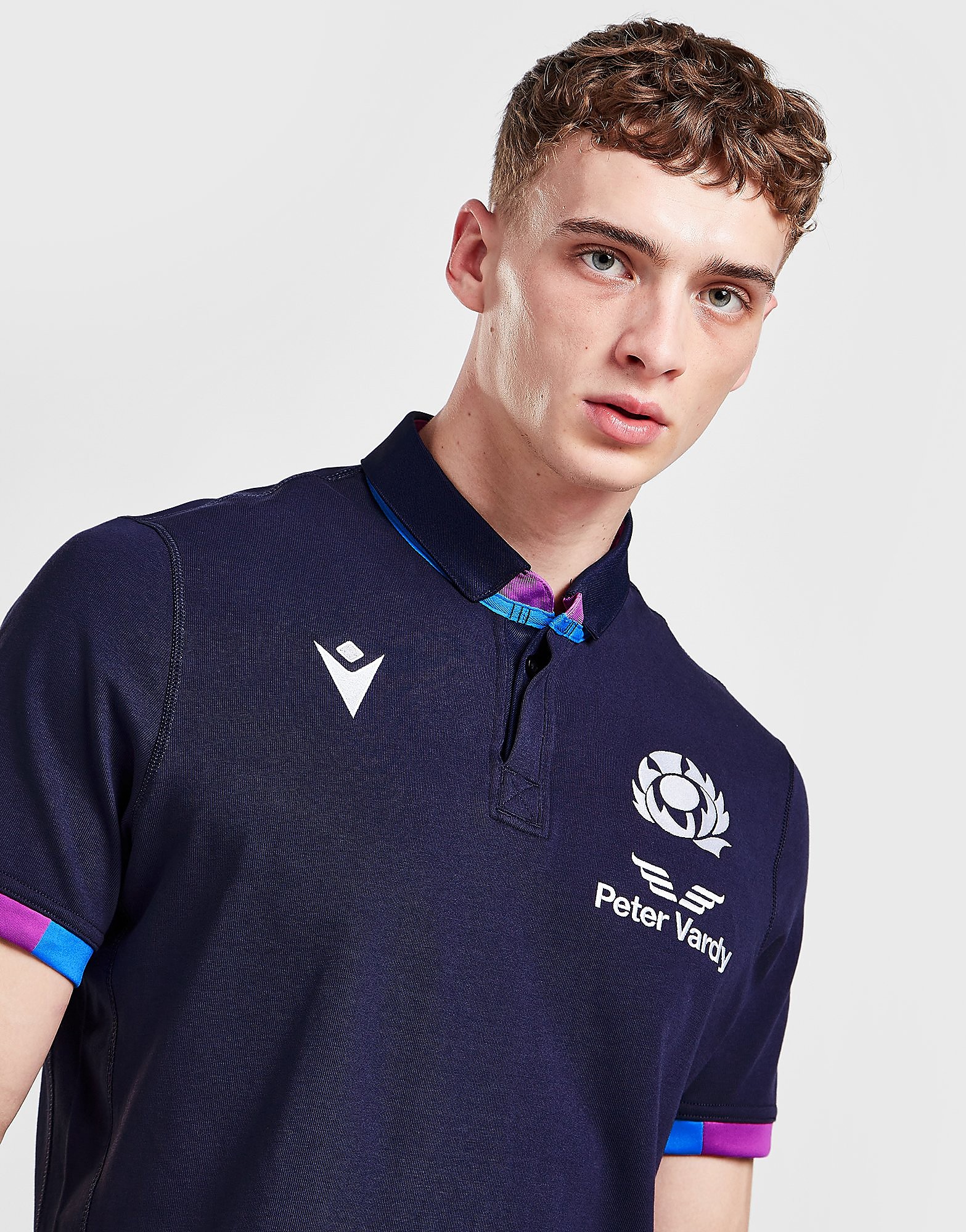 

Macron Scotland Rugby Cotton Polo Shirt - Blue - Mens, Blue