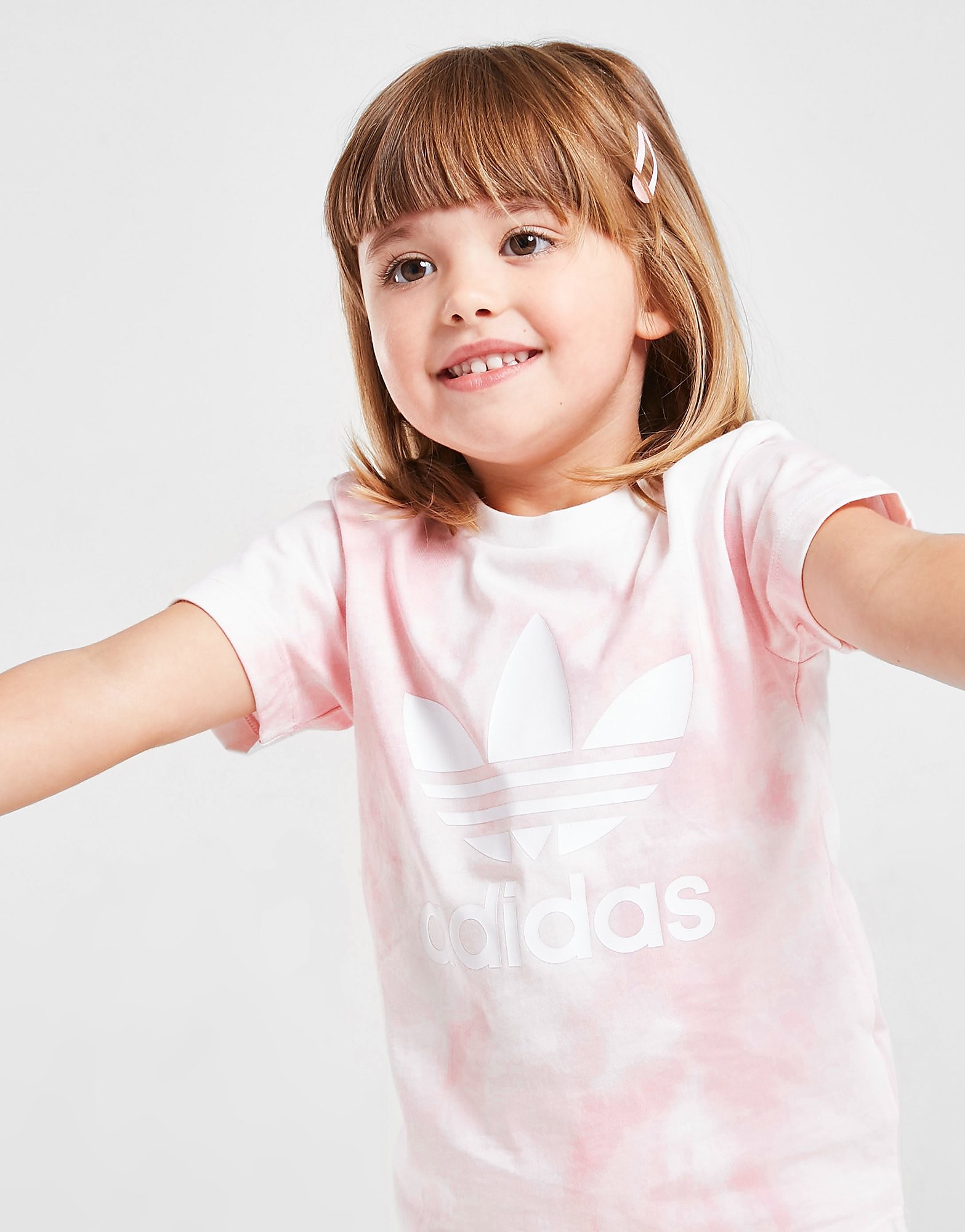 

adidas Originals Girls' Tie Dye T-Shirt/Cycle Shorts Set Infant - Only at JD - Pink - Kids, Pink